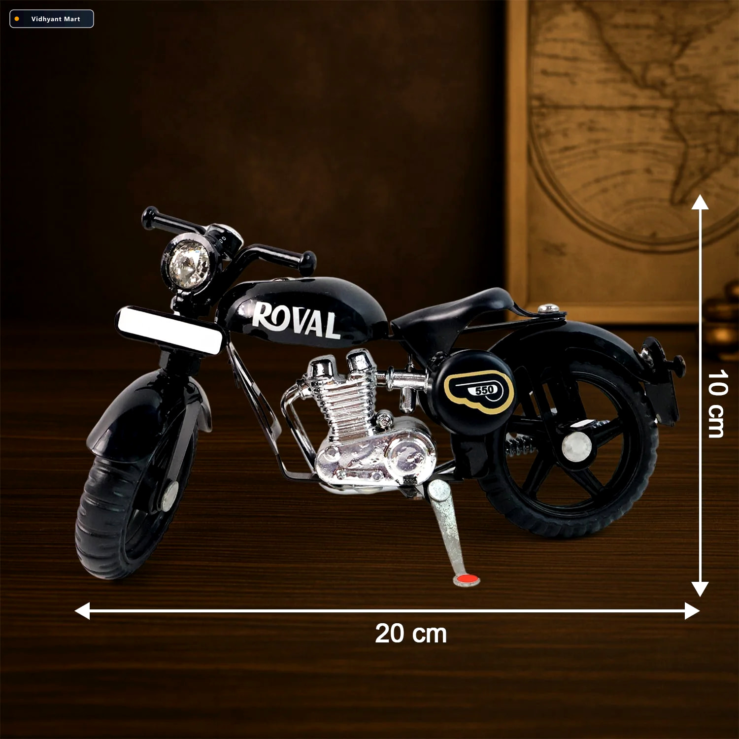 Vidhyant Mart Metal Bullet Bike Toy With Side Stand Realistic Mi 2
