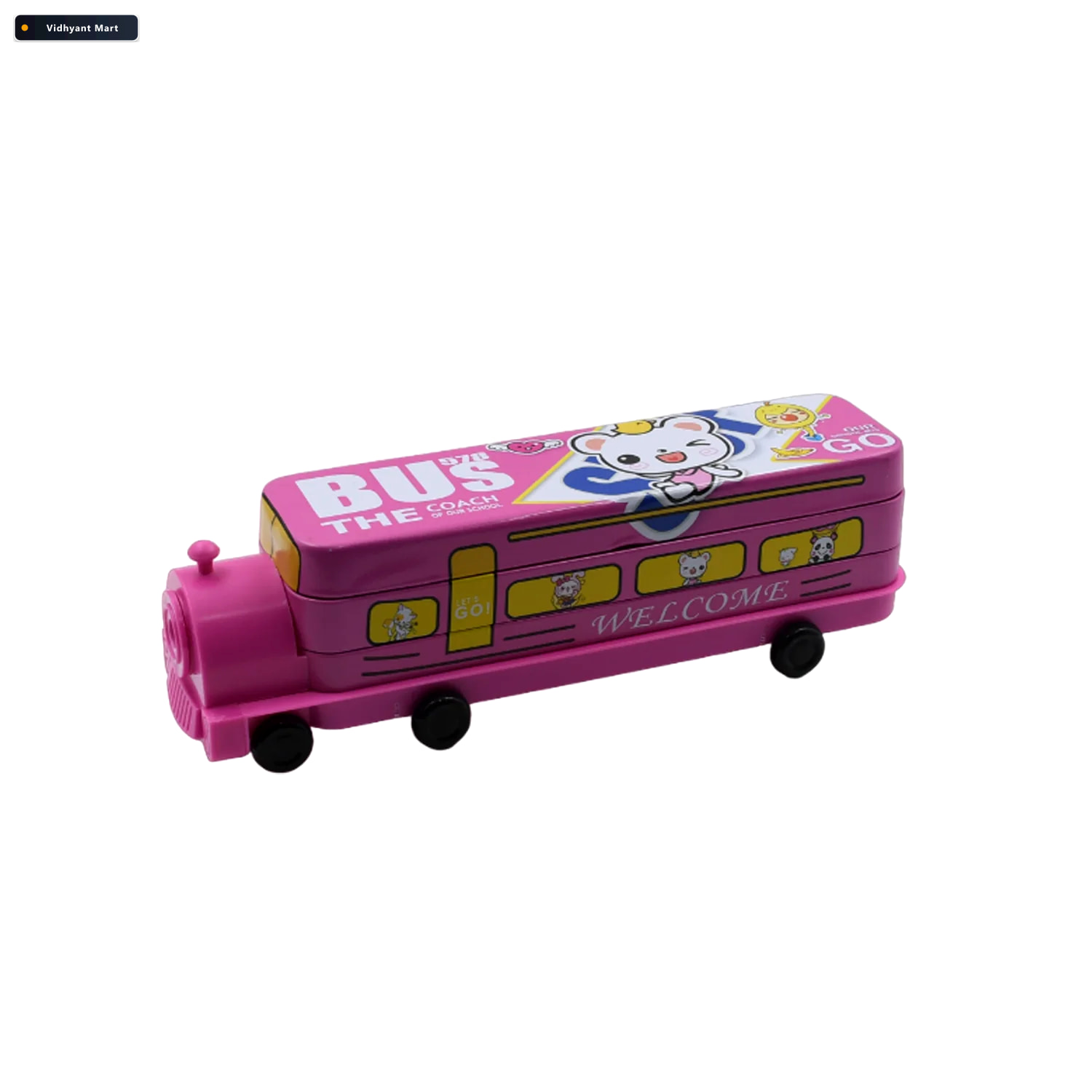 Vidhyant Mart Metal Bus Pencil Case Double Decker With Sharpener 4