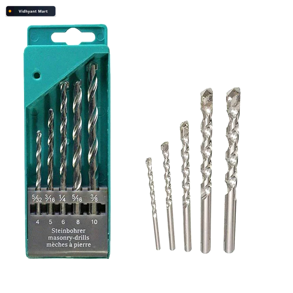 Vidhyant Mart Metal Drill Bit Set 5 Piece Carbide Tips Multicolo 2