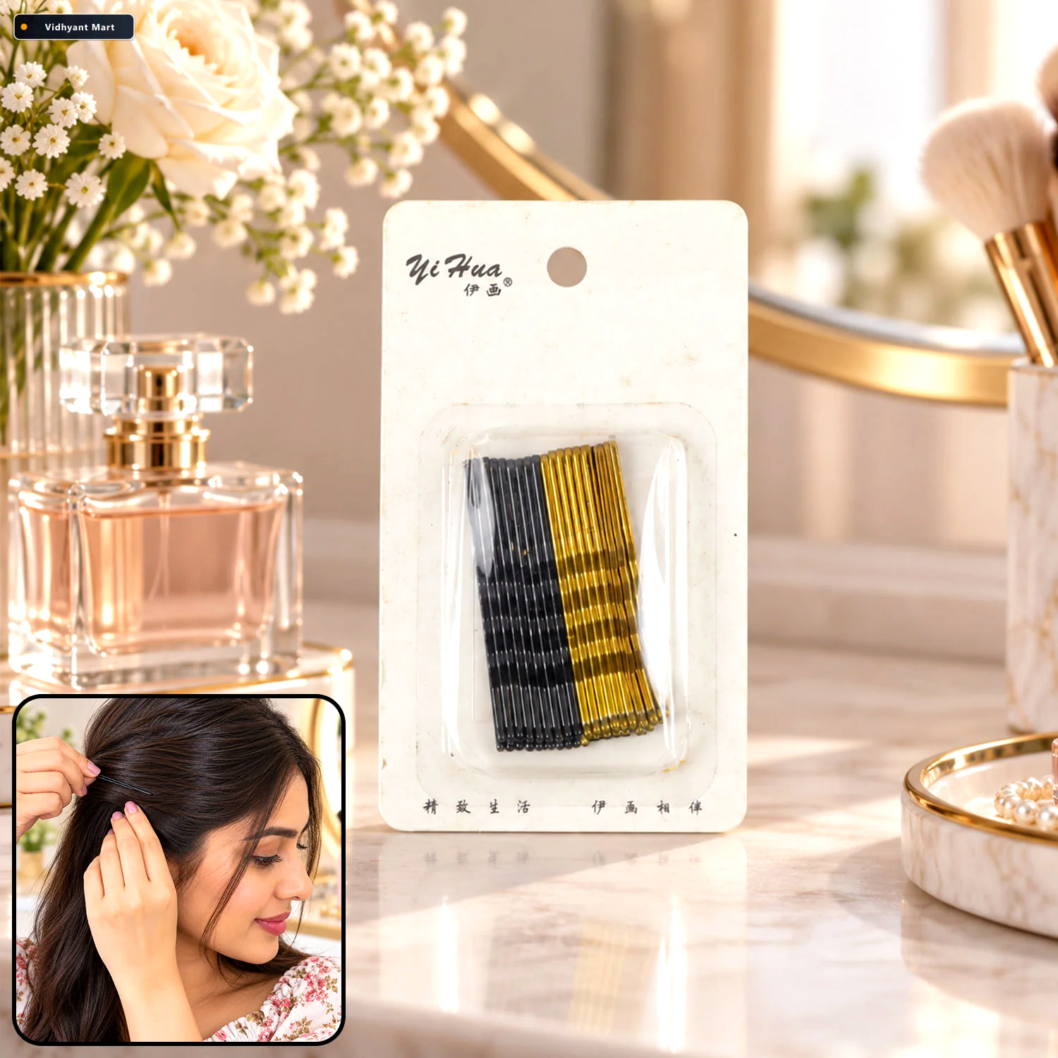 Vidhyant Mart Metal Hair Pins With Flexible Grip And Rounded Tip 1