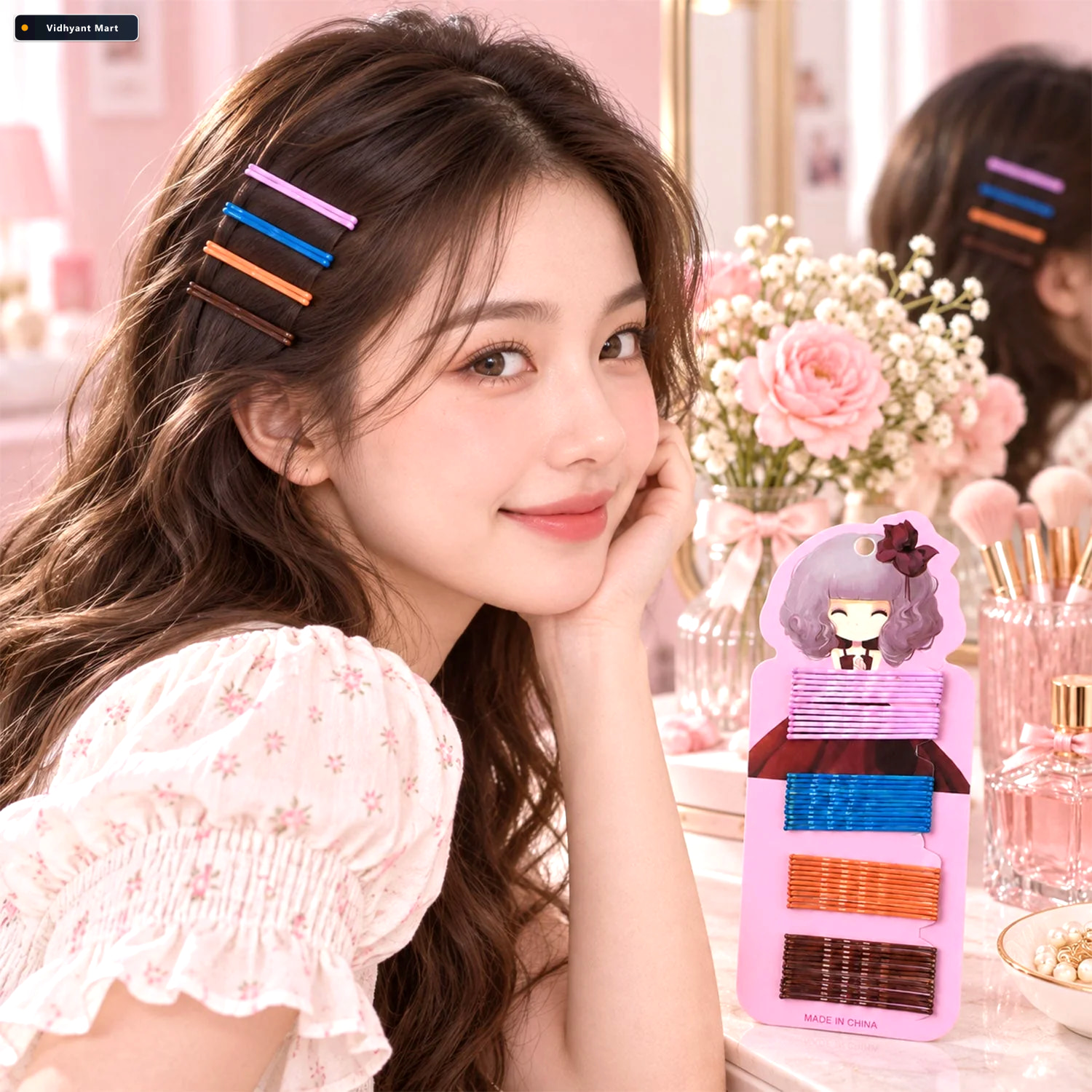 Vidhyant Mart Metal Hair Pins With Wavy Grip And Rounded Tips Fo 3