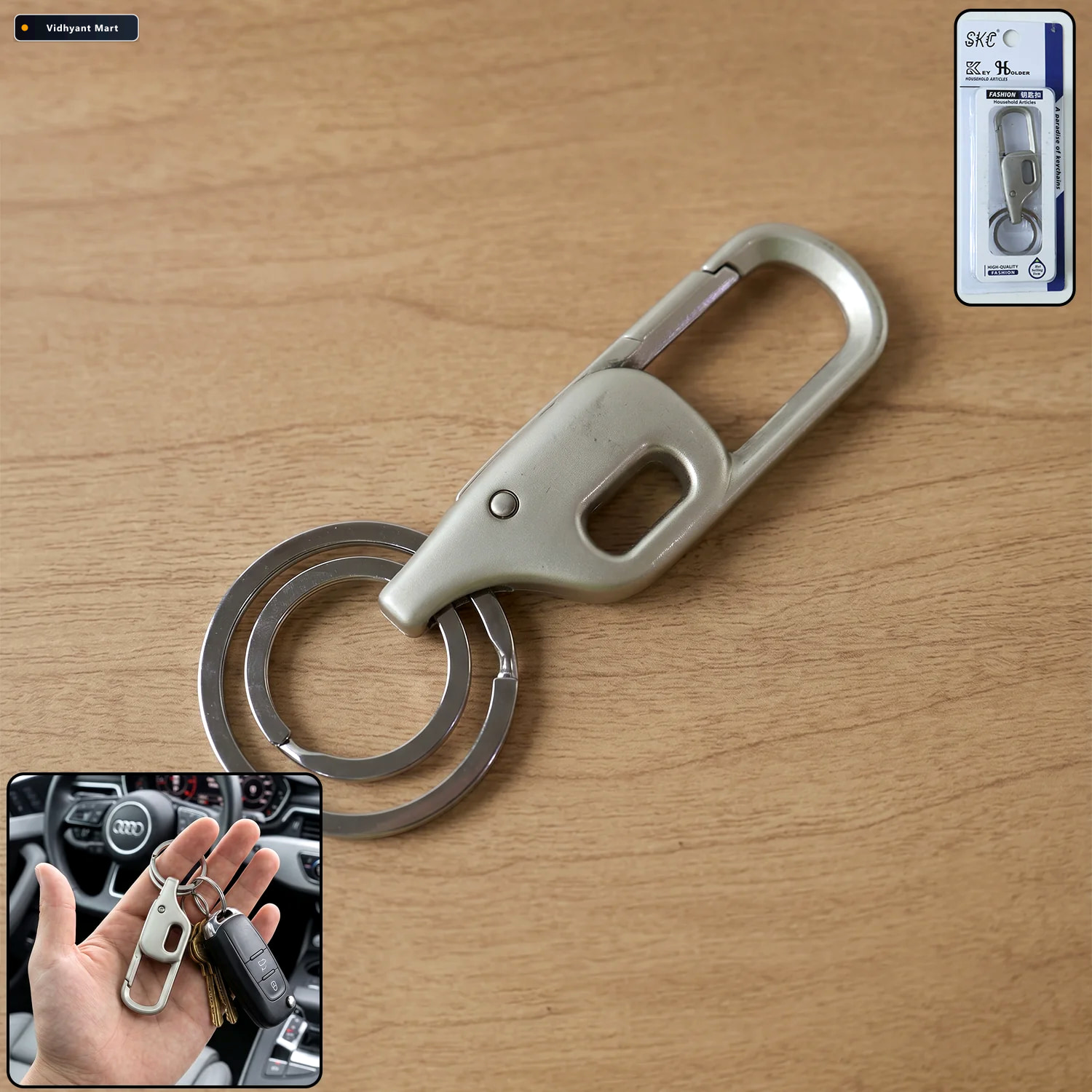 Vidhyant Mart Metal Key Holder Heavy Duty Carabiner Style Keycha 1
