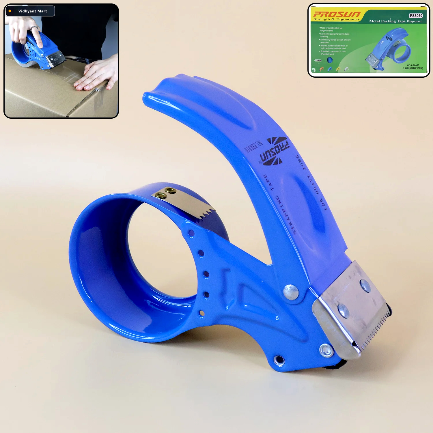 Vidhyant Mart Metal Packing Tape Dispenser Durable Ergonomic Vol 1