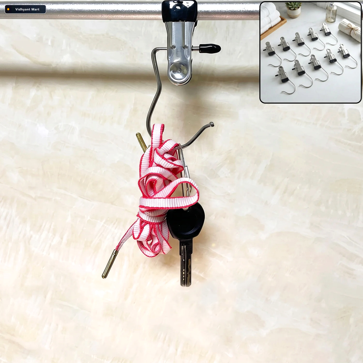 Vidhyant Mart Metal Pants Trouser Clip Holder Hangers With Hooks 2