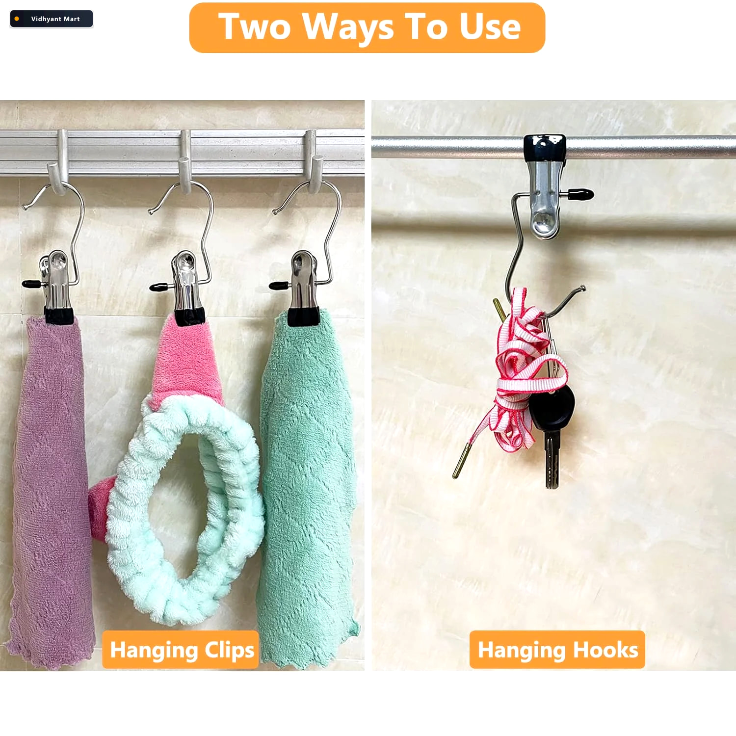 Vidhyant Mart Metal Pants Trouser Clip Holder Hangers With Hooks 3