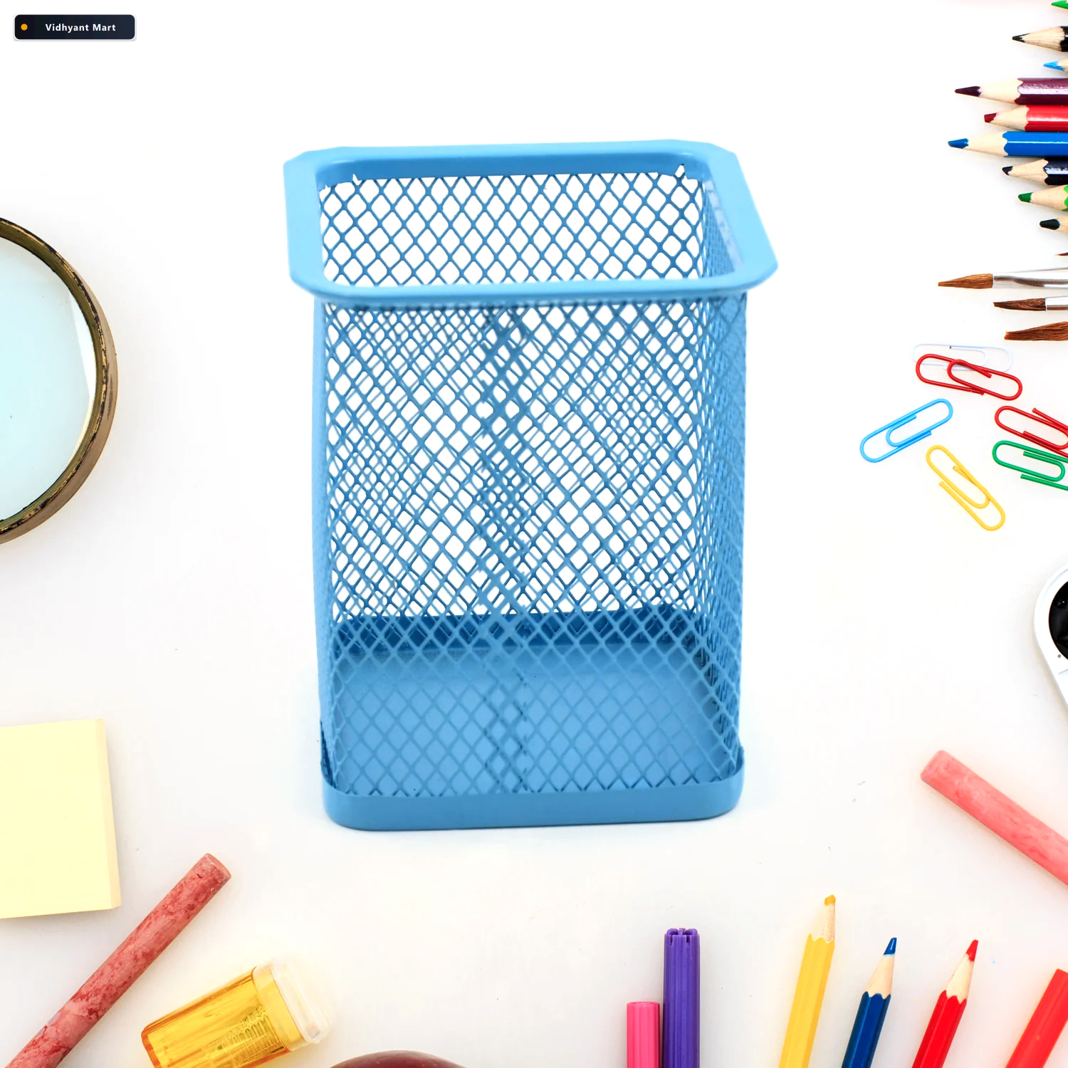 Vidhyant Mart Metal Pen Holder Mesh Desk Organizer For Office De 1