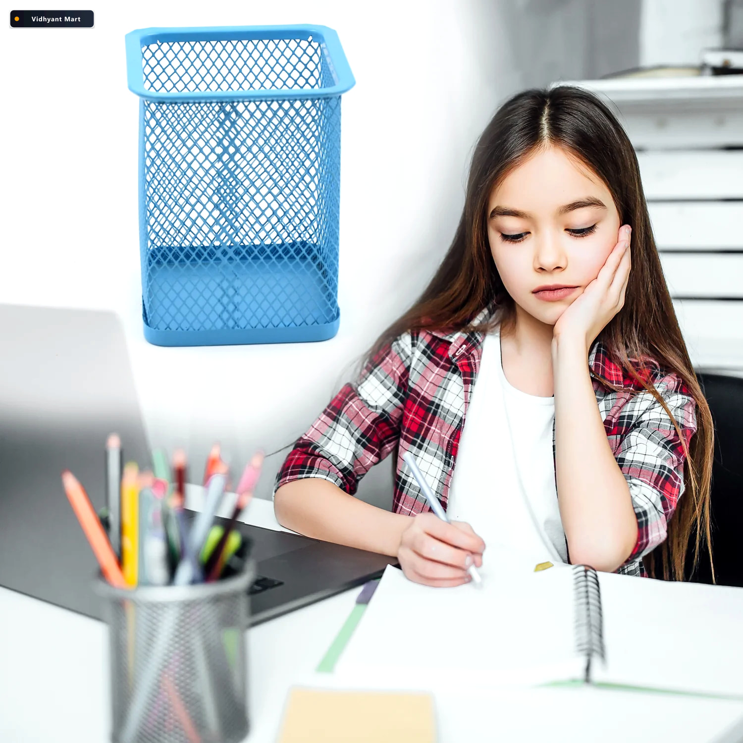 Vidhyant Mart Metal Pen Holder Mesh Desk Organizer For Office De 2