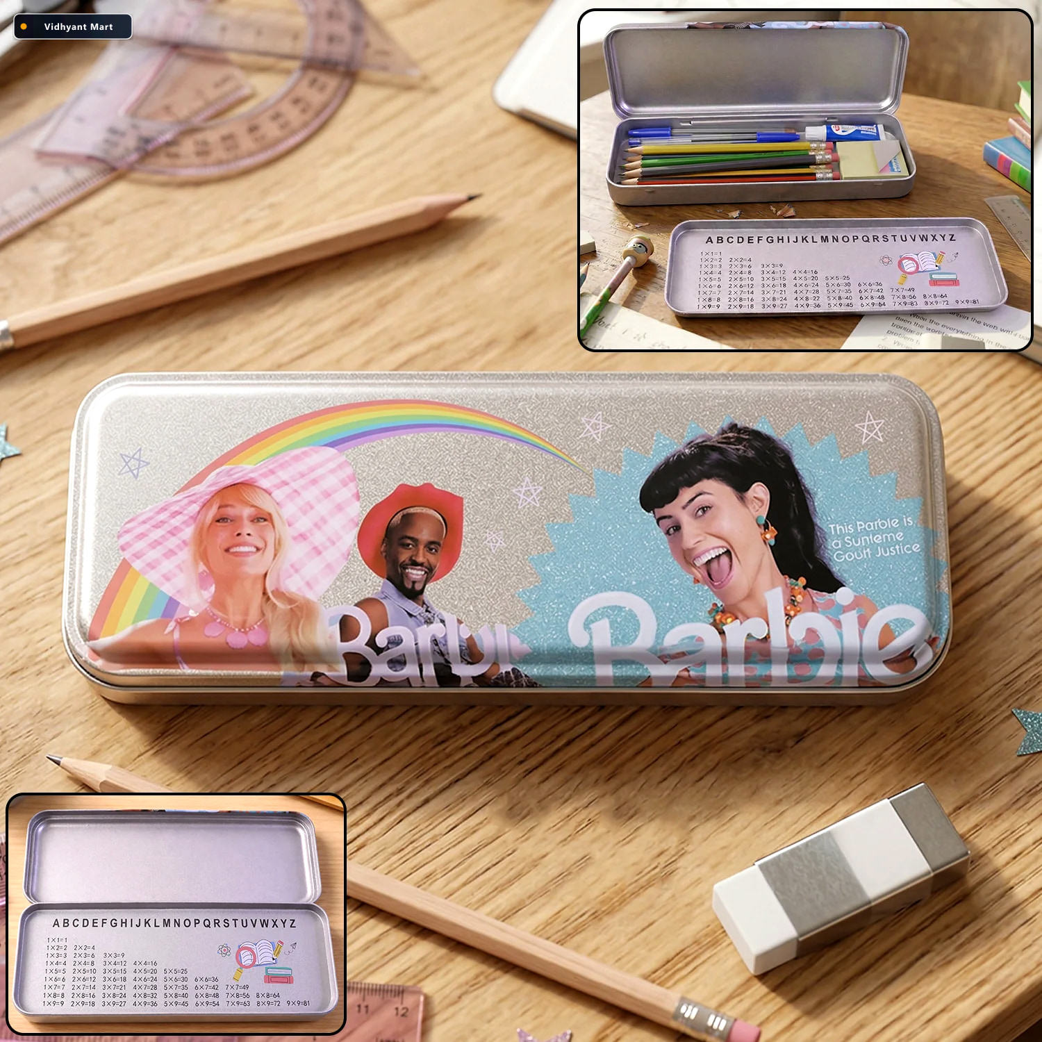 Vidhyant Mart Metal Pencil Box Stylish Durable Stationery Organi 1
