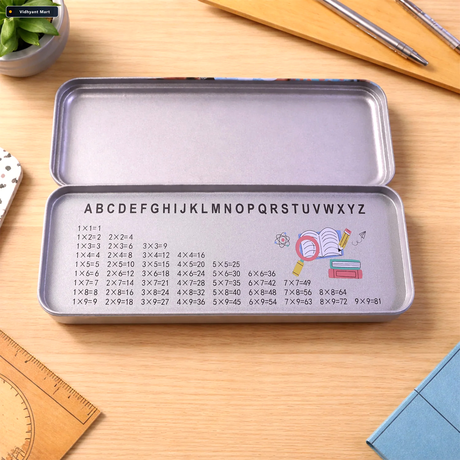 Vidhyant Mart Metal Pencil Box Stylish Durable Stationery Organi 4