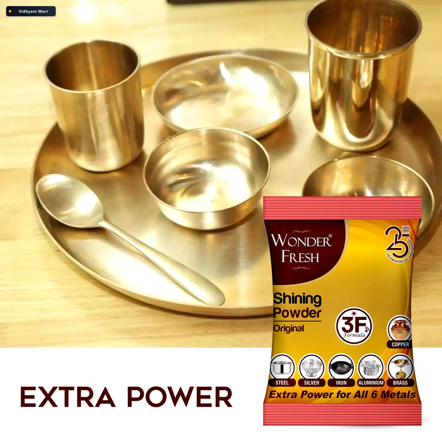 Vidhyant Mart Metal Polishing Powder Multi Metal Cleaner Shine W 2