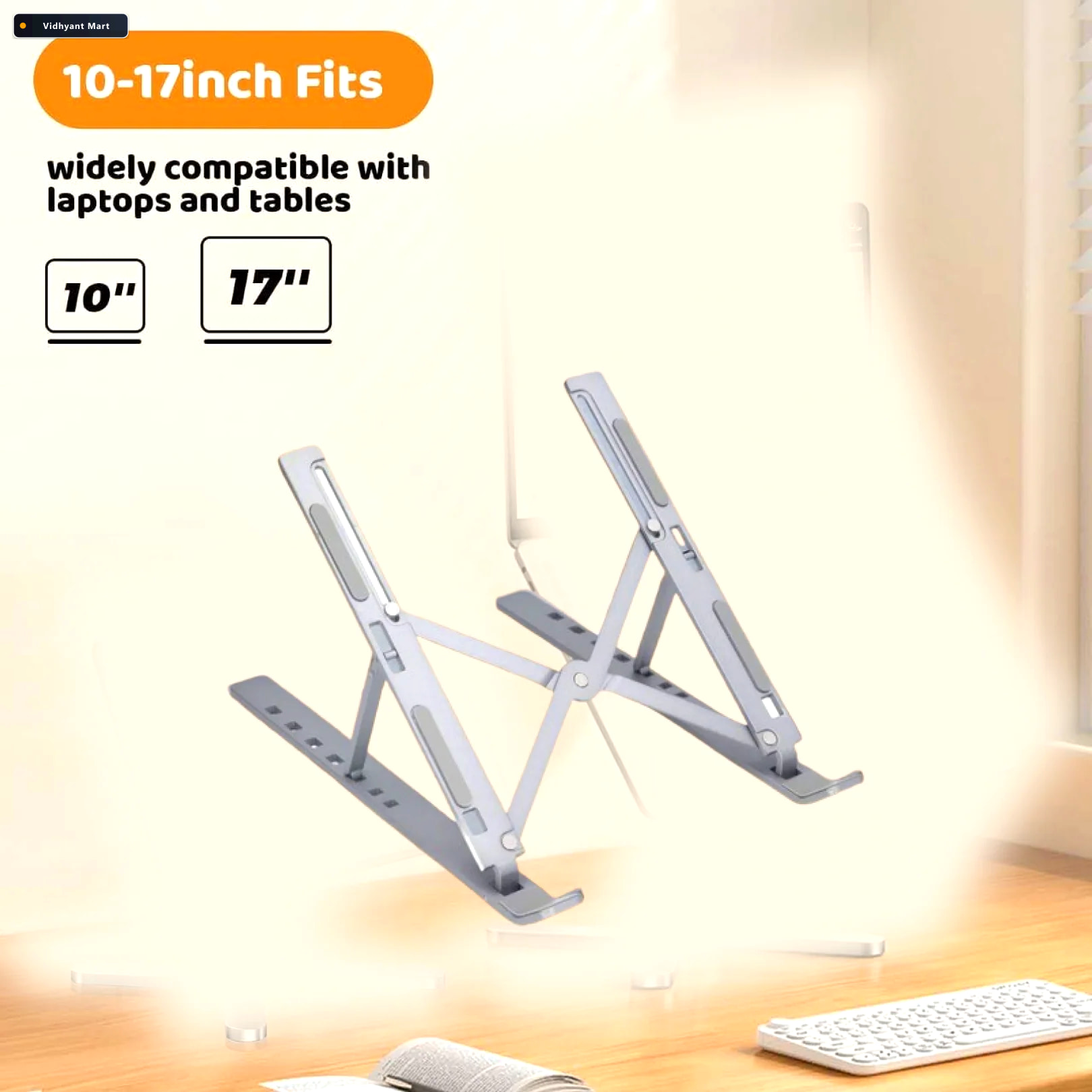 Vidhyant Mart Metal Portable Laptop Stand 7 Adjustable Angles Ga 2