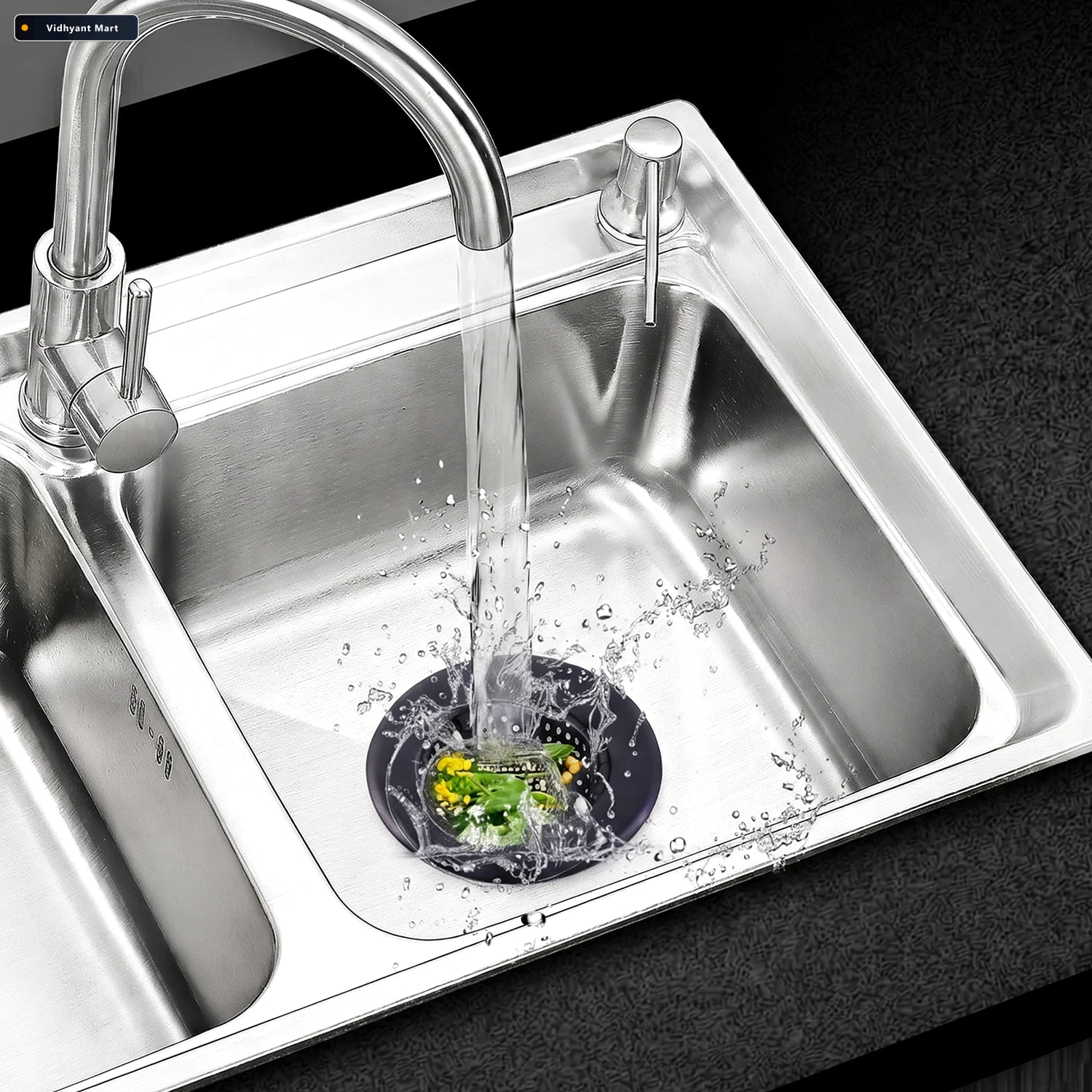 Vidhyant Mart Metal Sink Drain Mesh Strainer Filter Basket Food 3