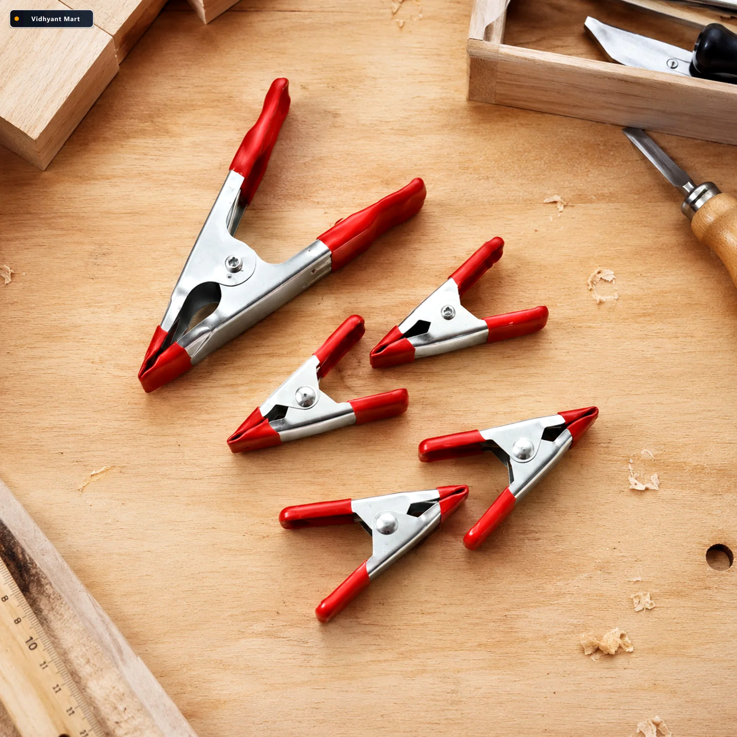 Vidhyant Mart Metal Spring Clamps With Heavy Duty Grip For Works 3