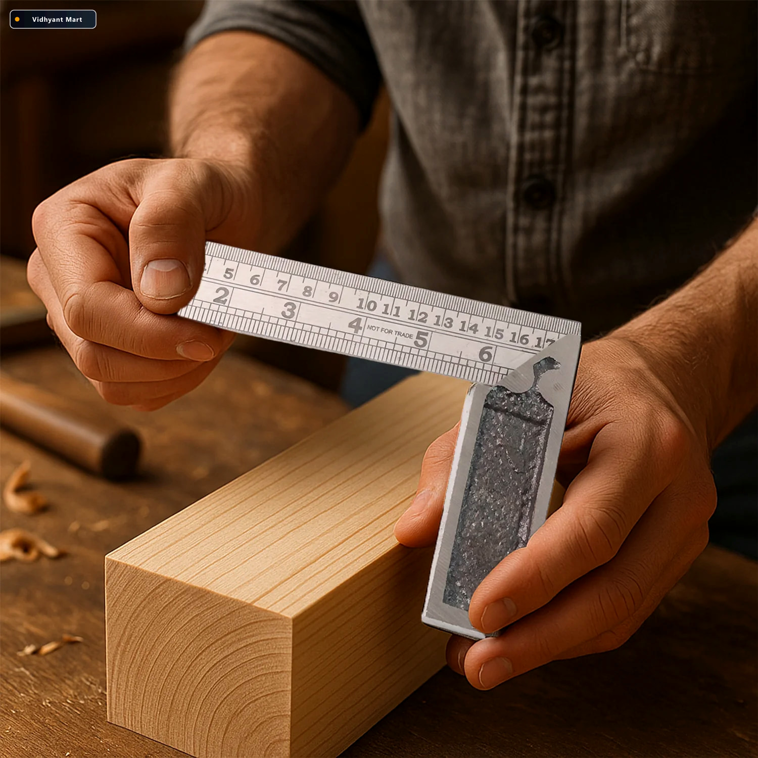 Vidhyant Mart Metal Try Square Ruler Set Durable 2 Piece Precisi 3