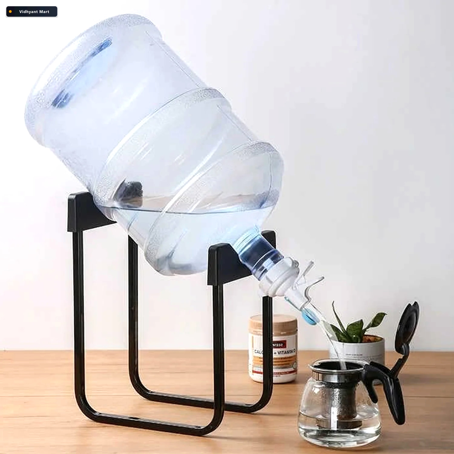Vidhyant Mart Metal Water Can Bottle Dispenser Stand Heavy Duty 3