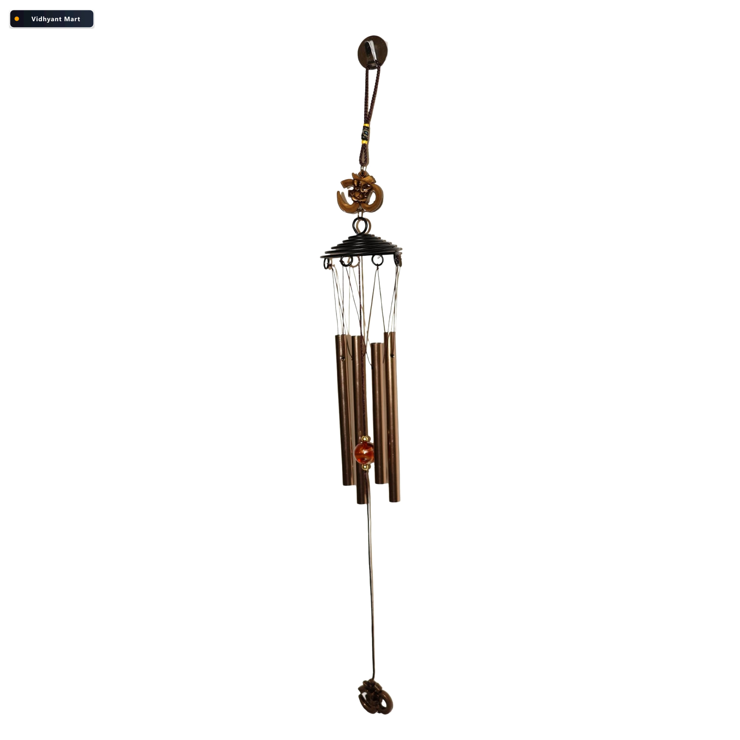 Vidhyant Mart Metal Wind Chime With Om Symbol Peaceful Spiritual 4