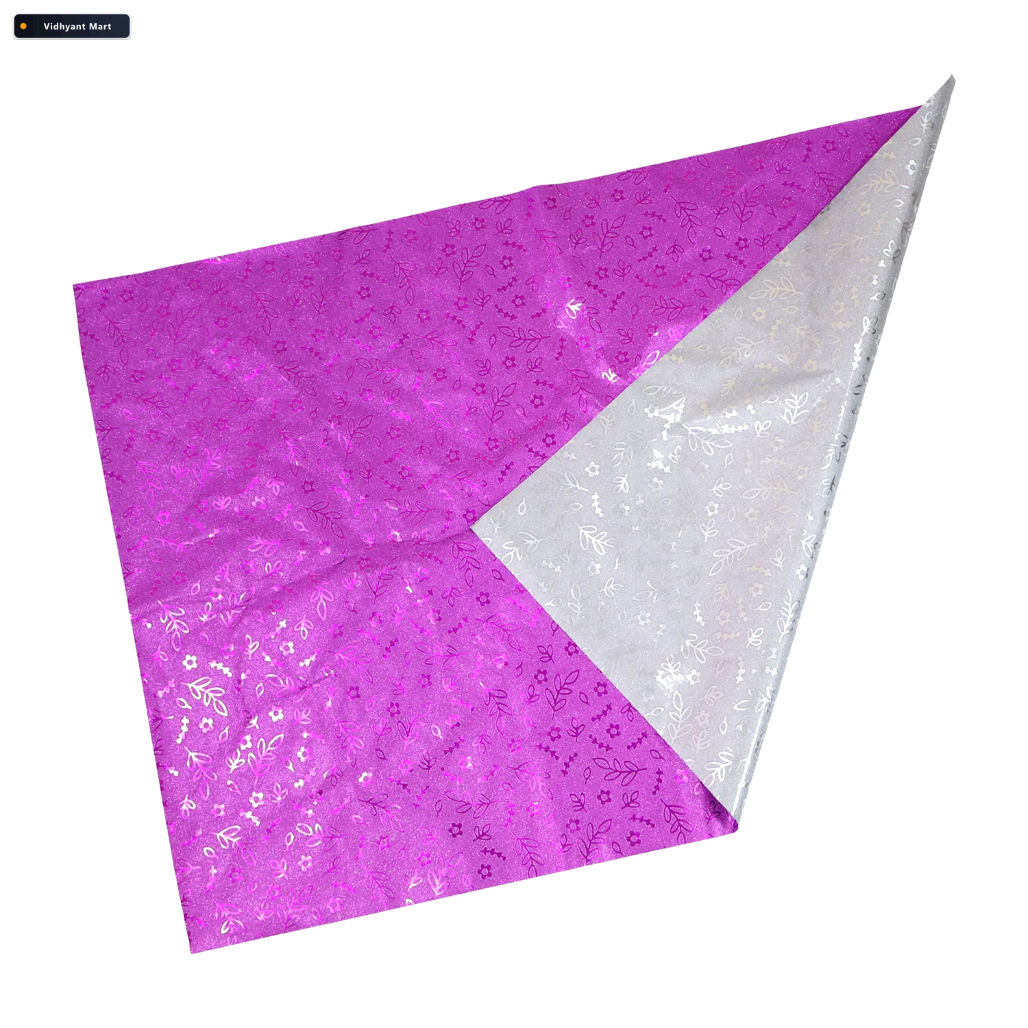 Vidhyant Mart Metallic Floral Gift Wrapping Paper Sheet For Birt 4