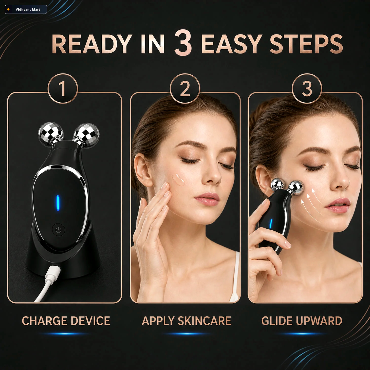 Vidhyant Mart Microcurrent Face Massager Skin Tightening Wrinkle 2