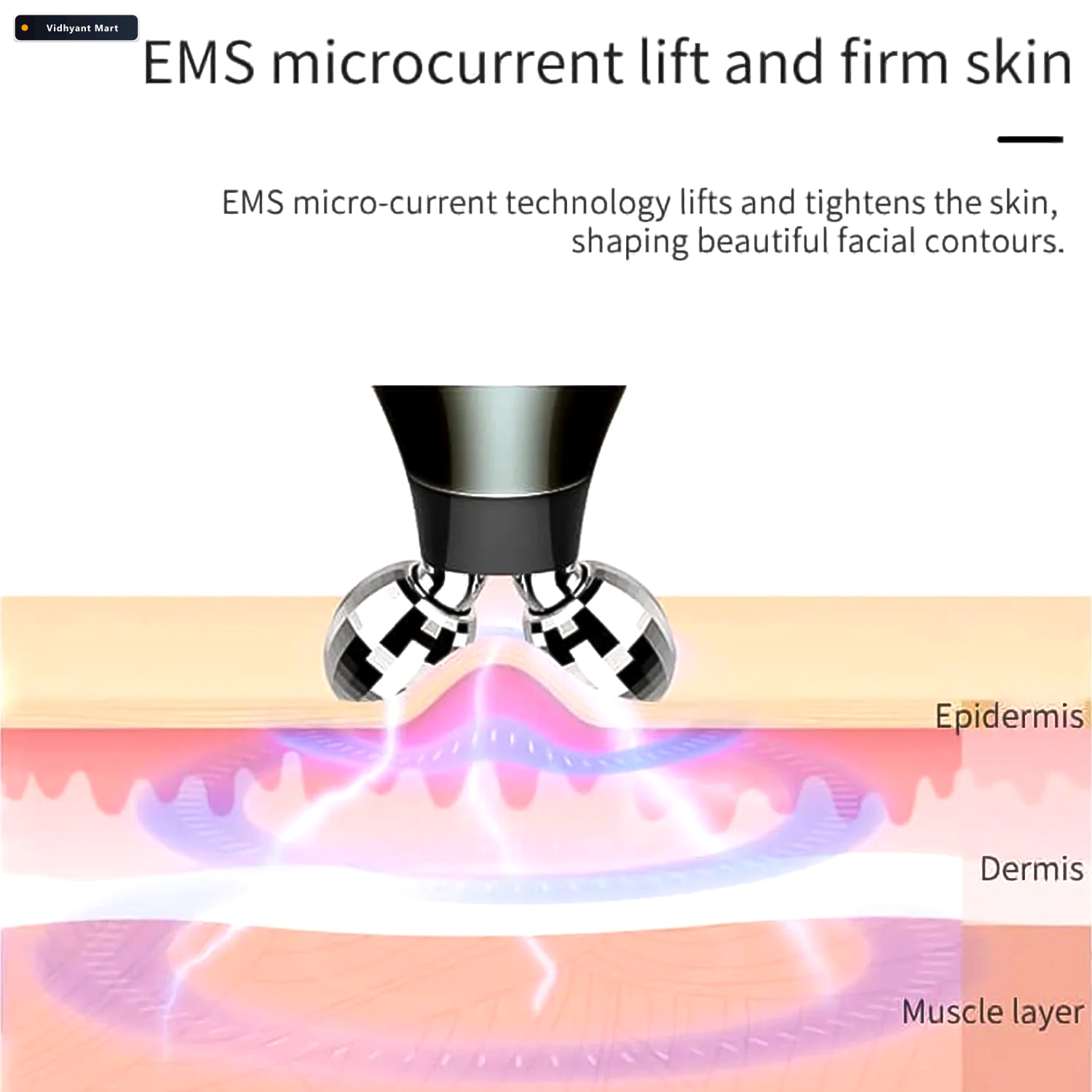 Vidhyant Mart Microcurrent Face Massager Skin Tightening Wrinkle 4