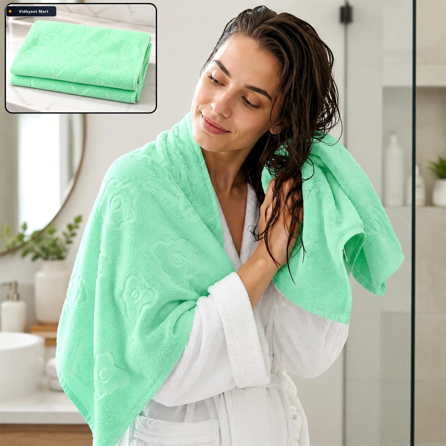 Vidhyant Mart Microfiber Bath Towel For Women Soft Quick Dry Sho 1