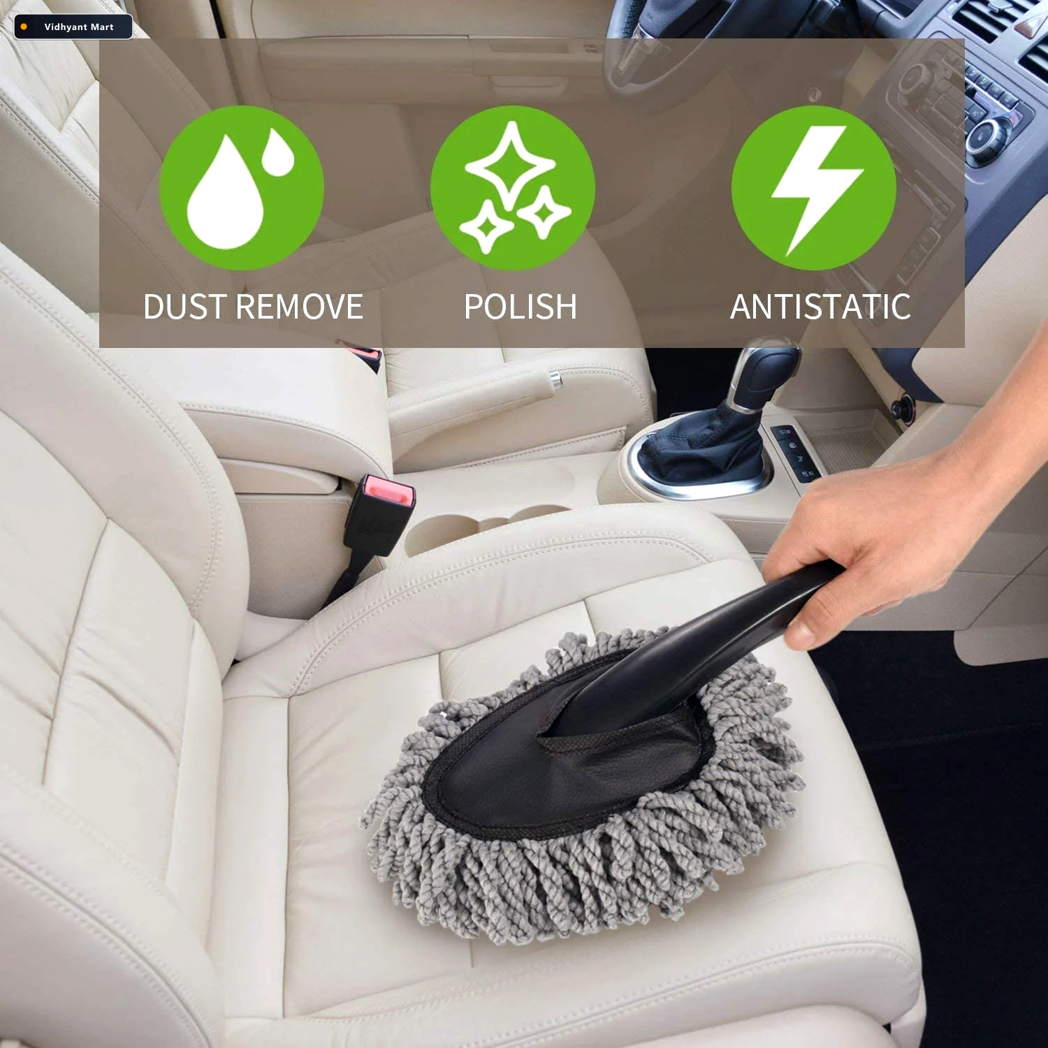 Vidhyant Mart Microfiber Car Wash Brush Streak Free Cleaning Vel 2