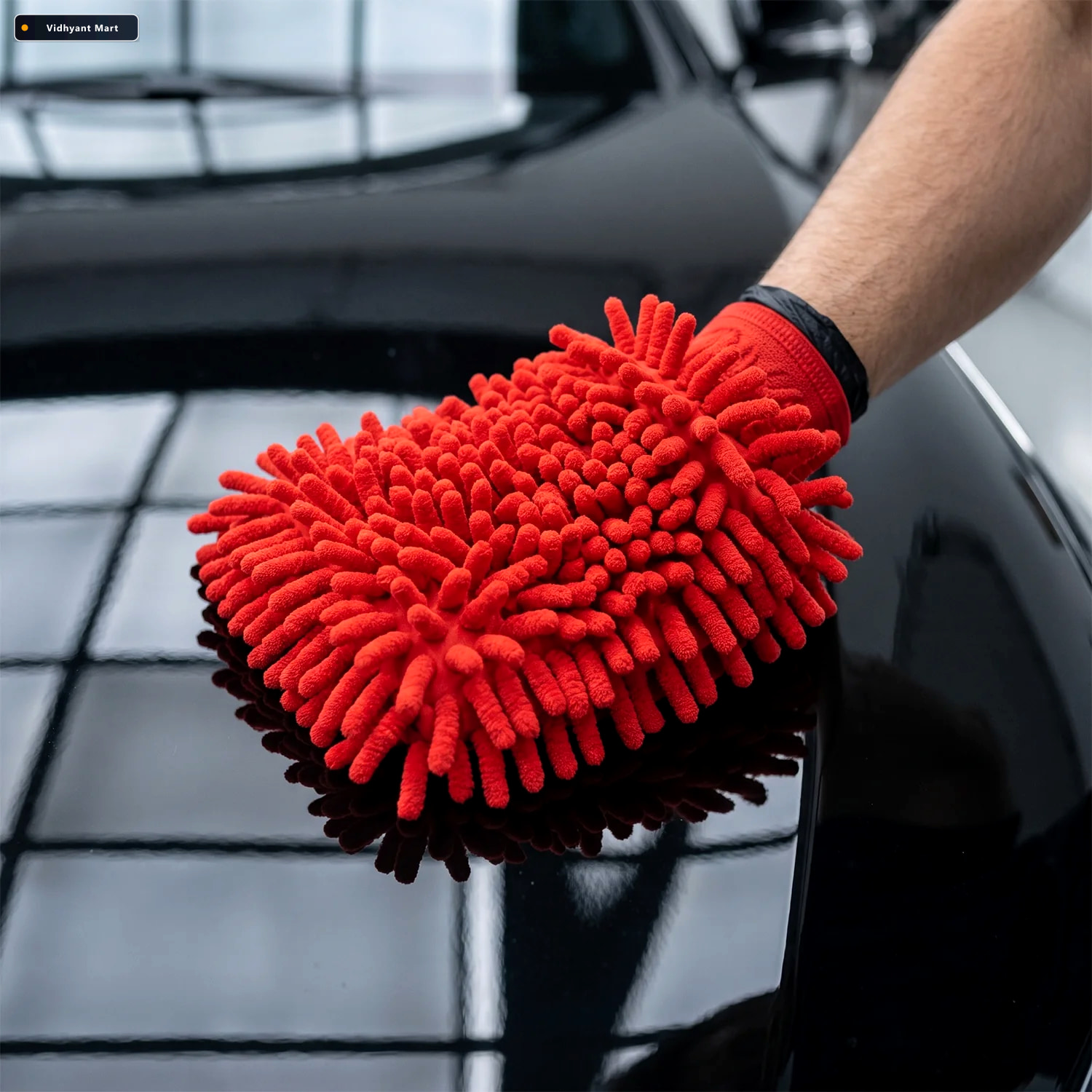 Vidhyant Mart Microfiber Chenille Car Wash Glove For Scratch Fre 2