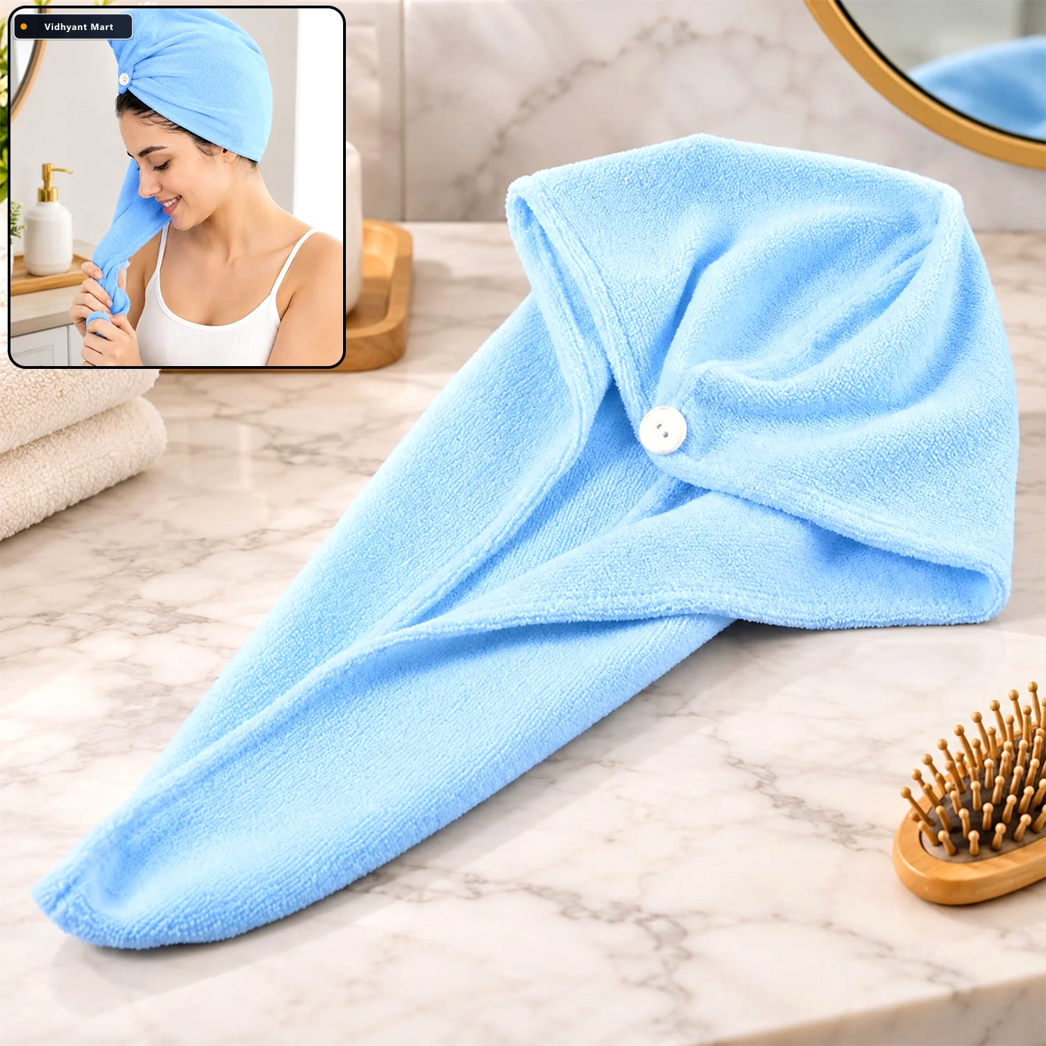 Vidhyant Mart Microfiber Hair Wrap For Gentle Drying Frizz Contr 1