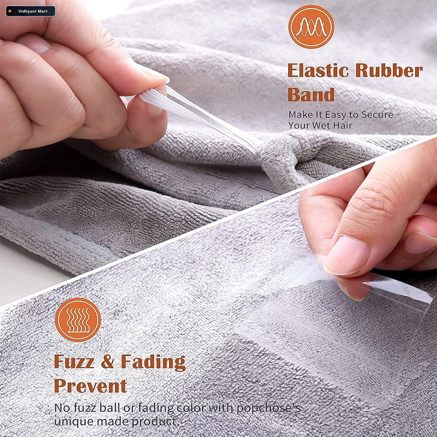 Vidhyant Mart Microfiber Hair Wrap For Gentle Drying Frizz Contr 2