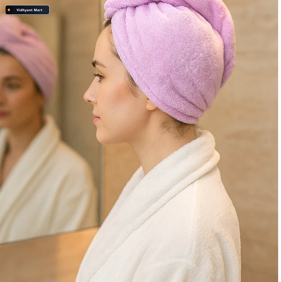 Vidhyant Mart Microfiber Hair Wrap For Gentle Drying Frizz Contr 3