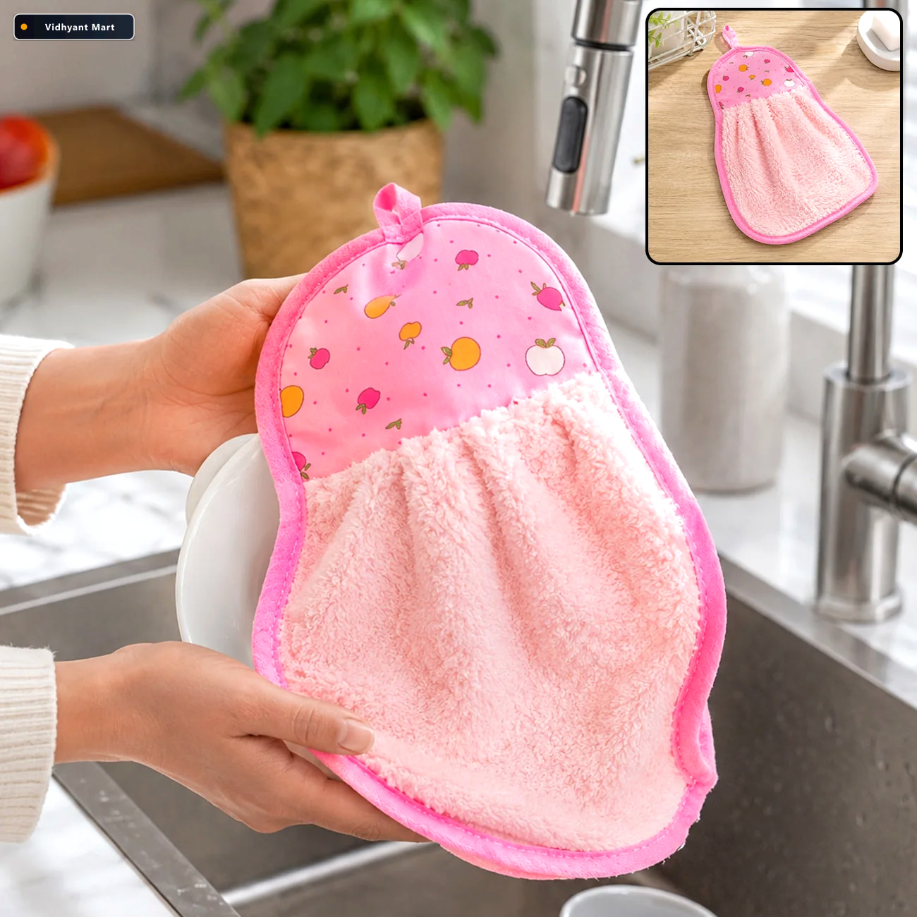 Vidhyant Mart Microfiber Kitchen Towel With Loop Soft Quick Dry 1