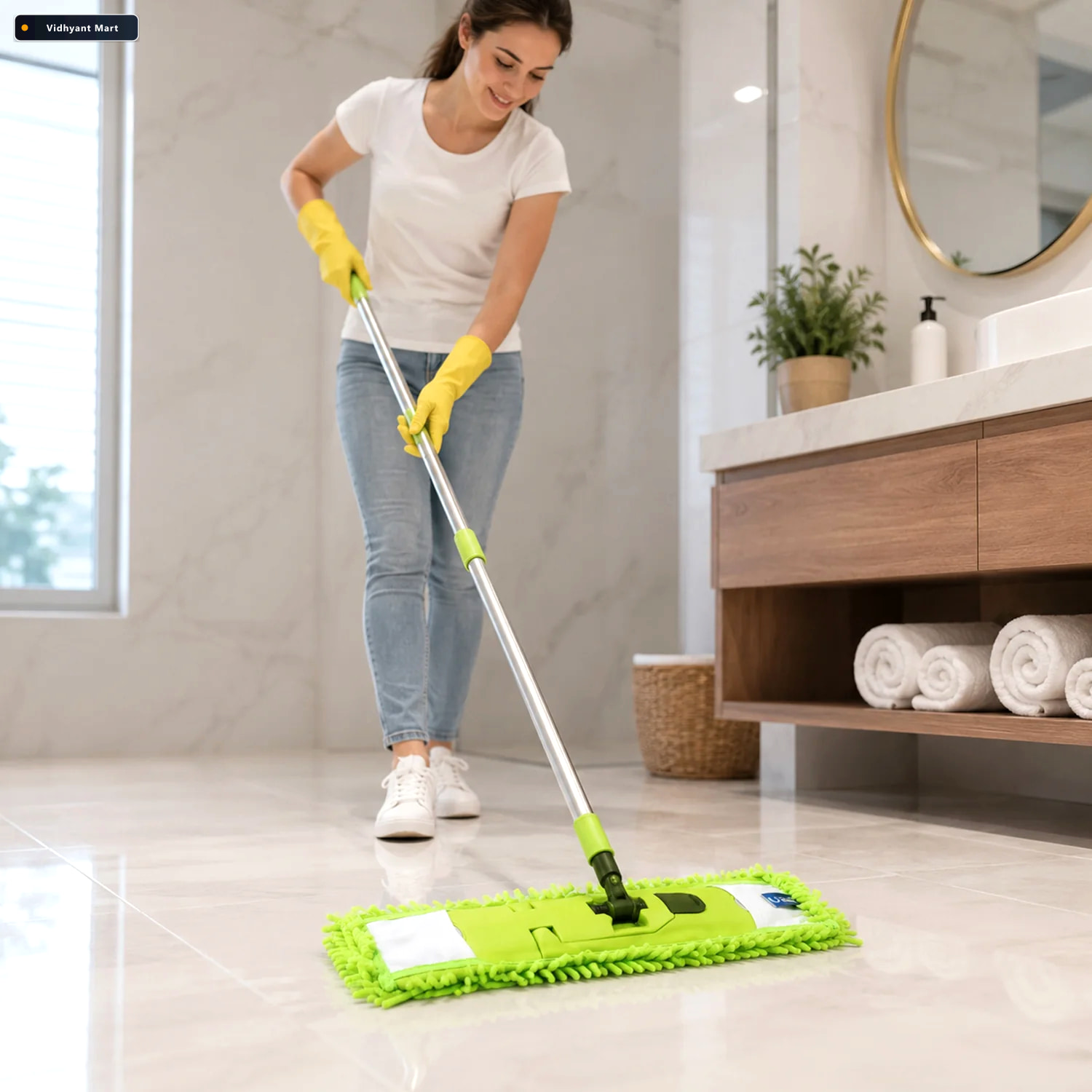 Vidhyant Mart Microfiber Mop Extendable Handle For Home Office S 2