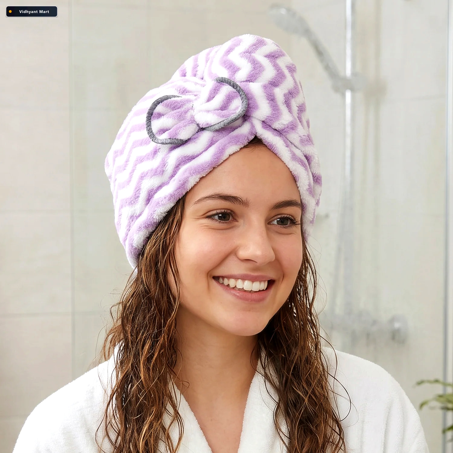 Vidhyant Mart Microfiber Quick Dry Hair Towel Wrap Cap For Women 2