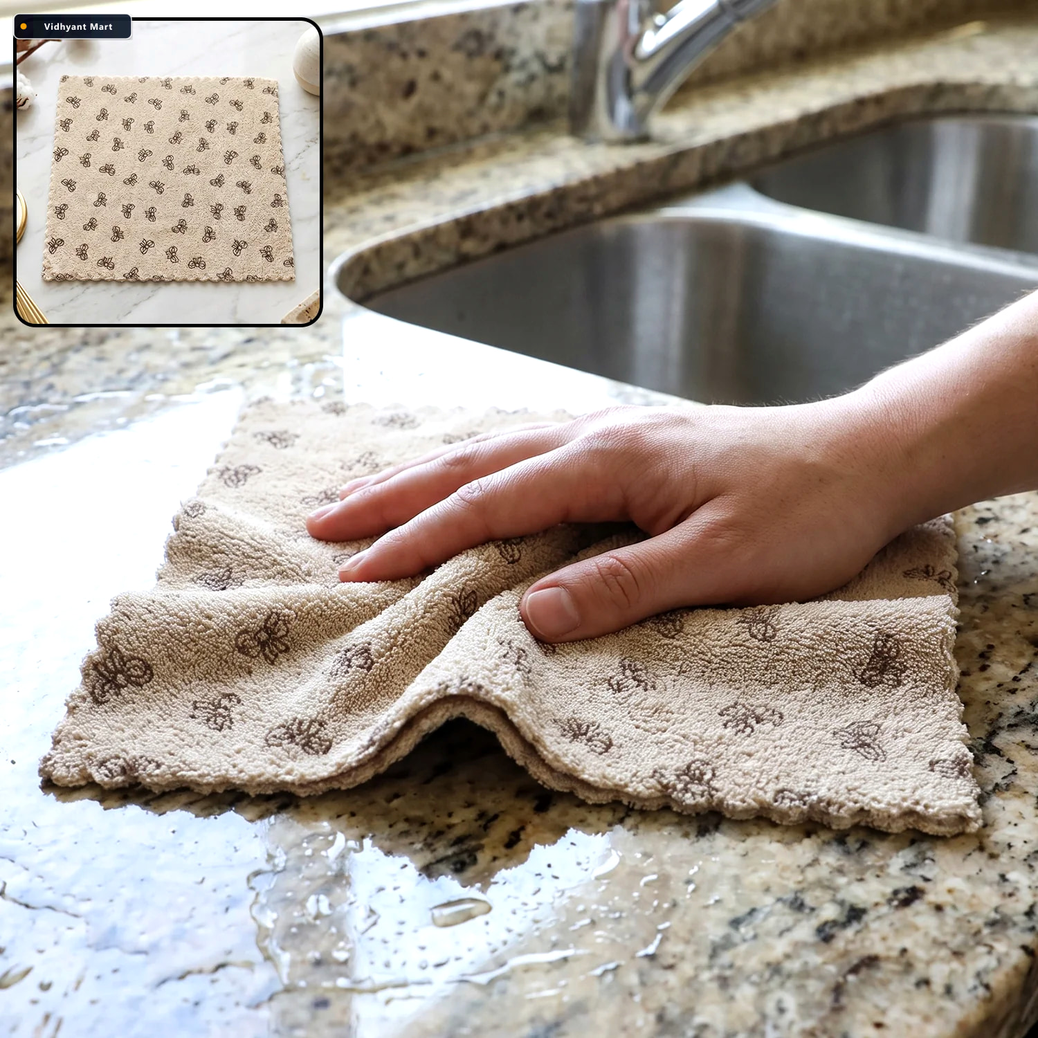 Vidhyant Mart Microfiber Soft Cleaning Towel Absorbent Kitchen W 1