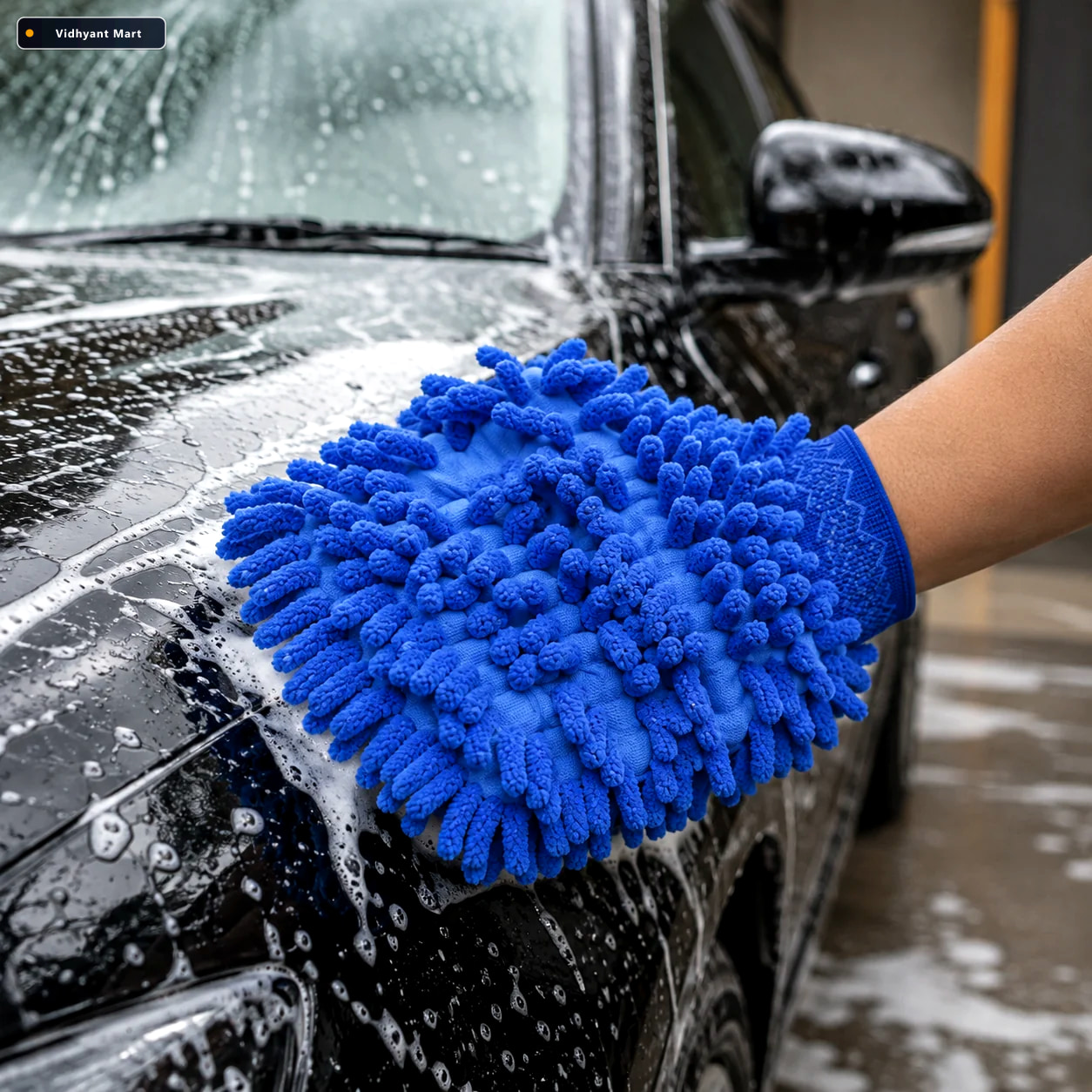 Vidhyant Mart Microfiber Wash Mitt Super Absorbent Scratch Safe 1