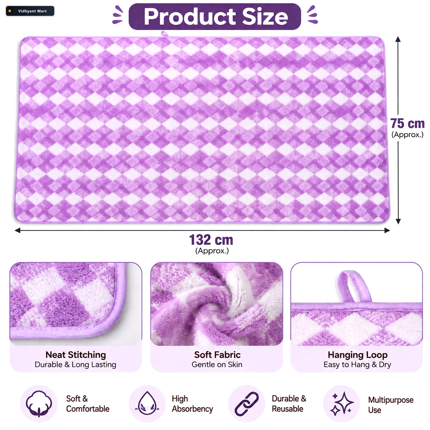 Vidhyant Mart Microfibre Bath Towel For Men Large Quick Dry Gym 2