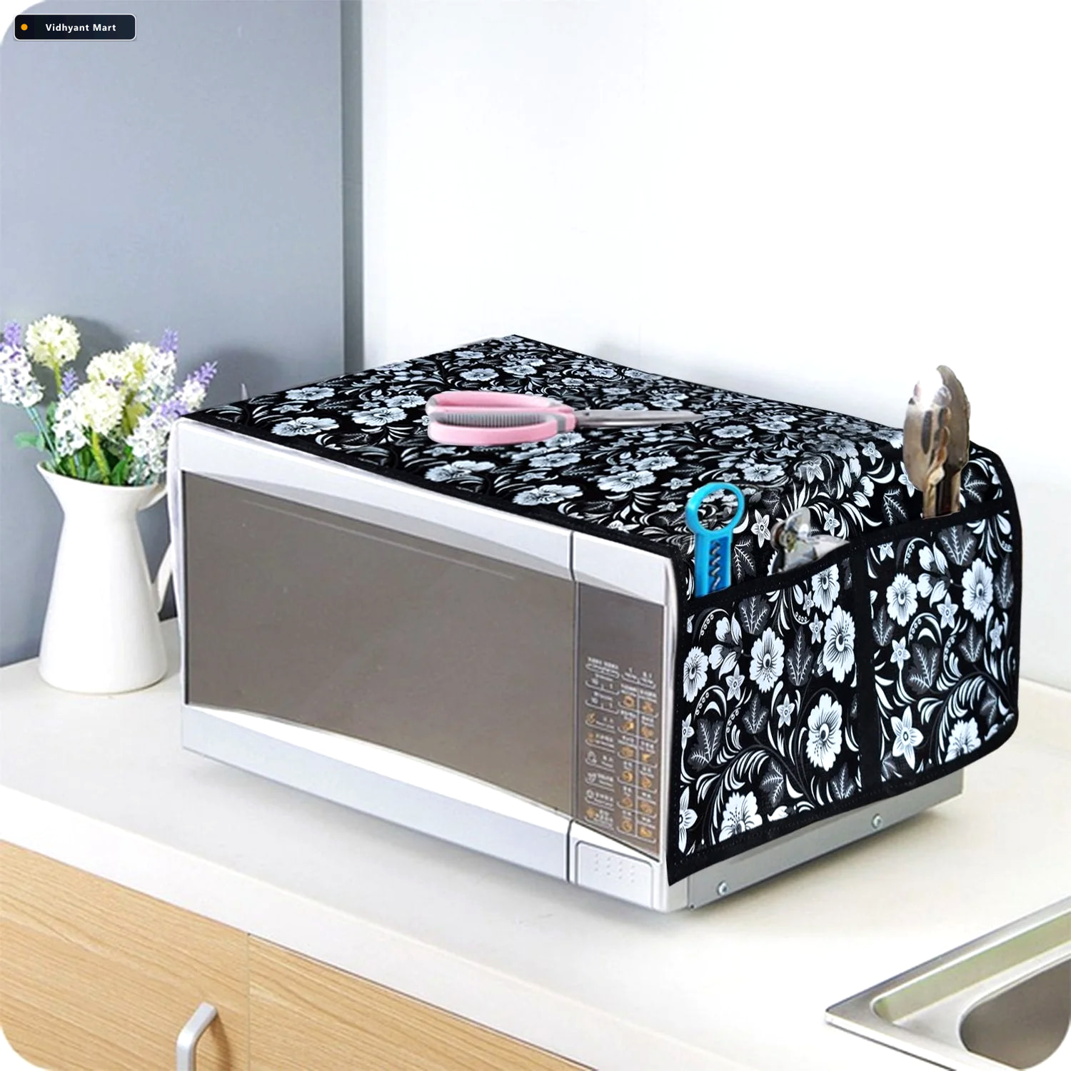 Vidhyant Mart Microwave Oven Cover Dust Protection With Utility 1