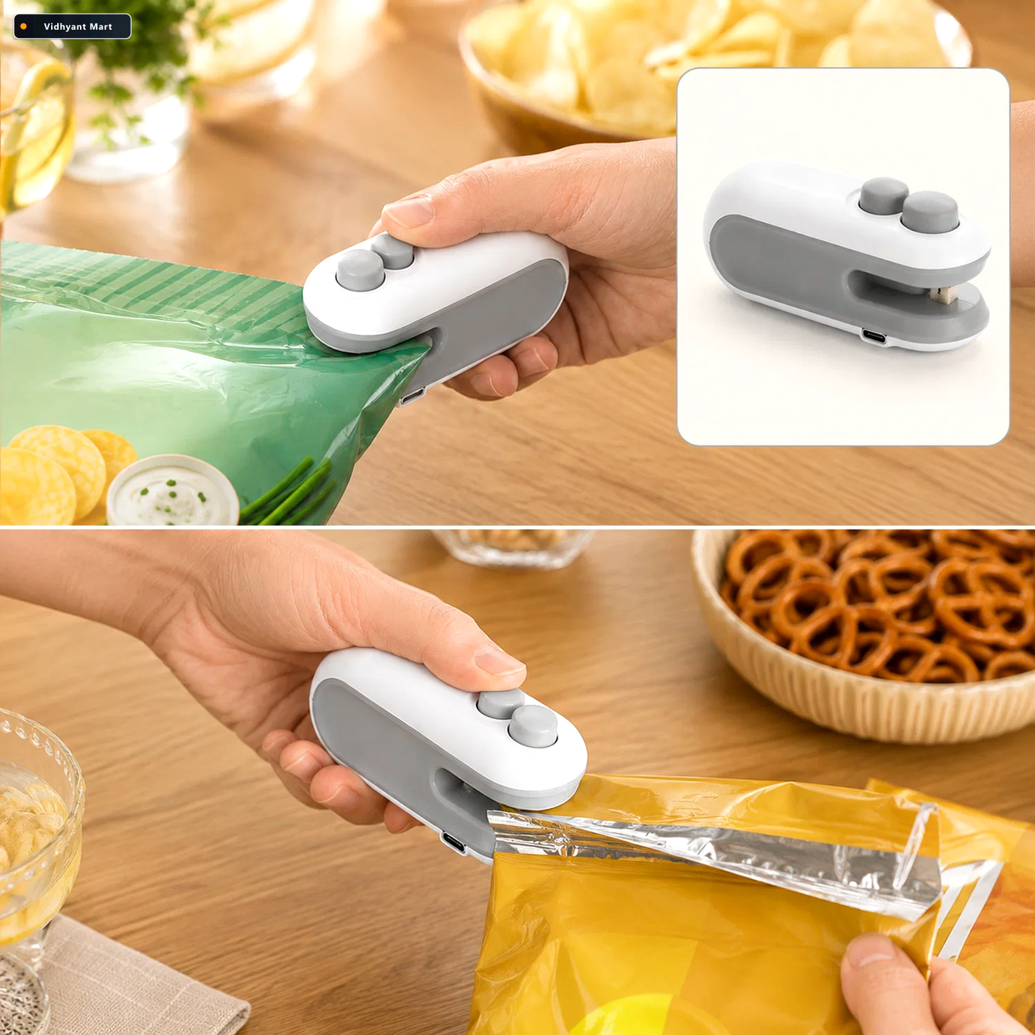 Vidhyant Mart Mini Bag Sealer 2 In 1 Portable Heat Seal Cutter C 1