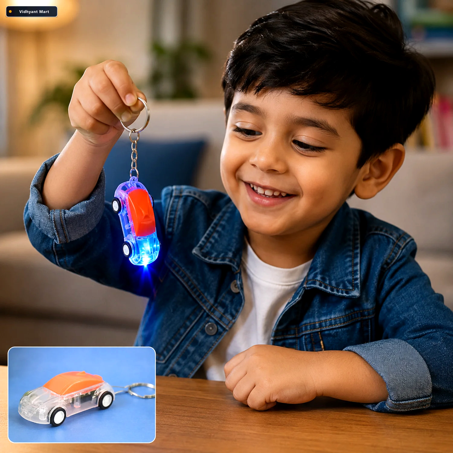 Vidhyant Mart Mini Car Led Keychain Light Bright Flashing Headli 1