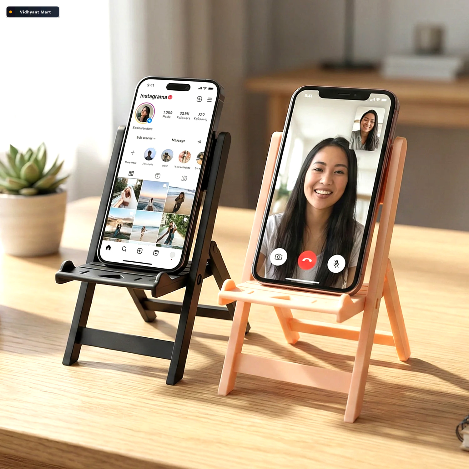 Vidhyant Mart Mini Chair Mobile Phone Stand Foldable Portable Ho 2