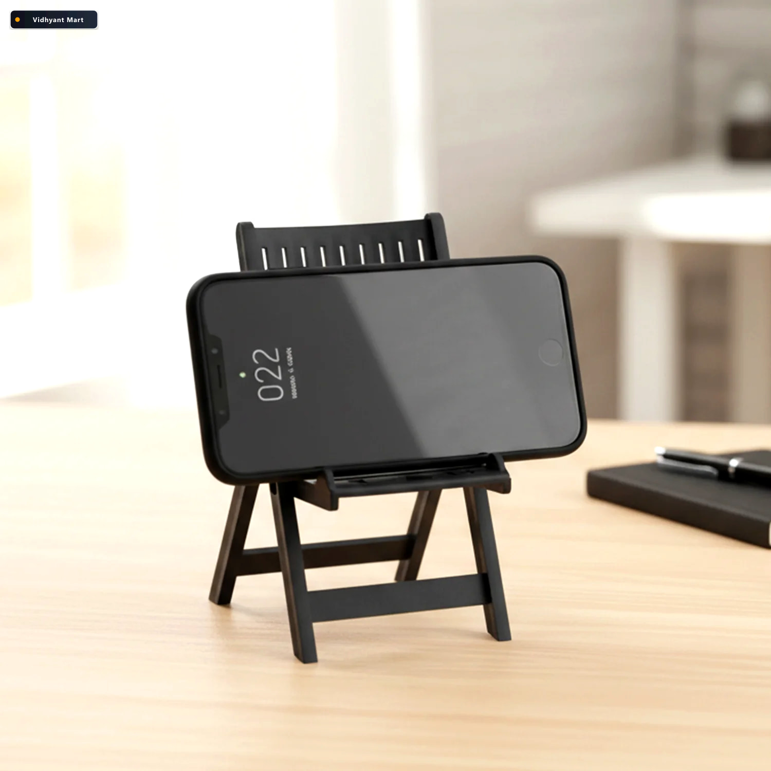 Vidhyant Mart Mini Chair Mobile Stand Foldable Black Phone Holde 2