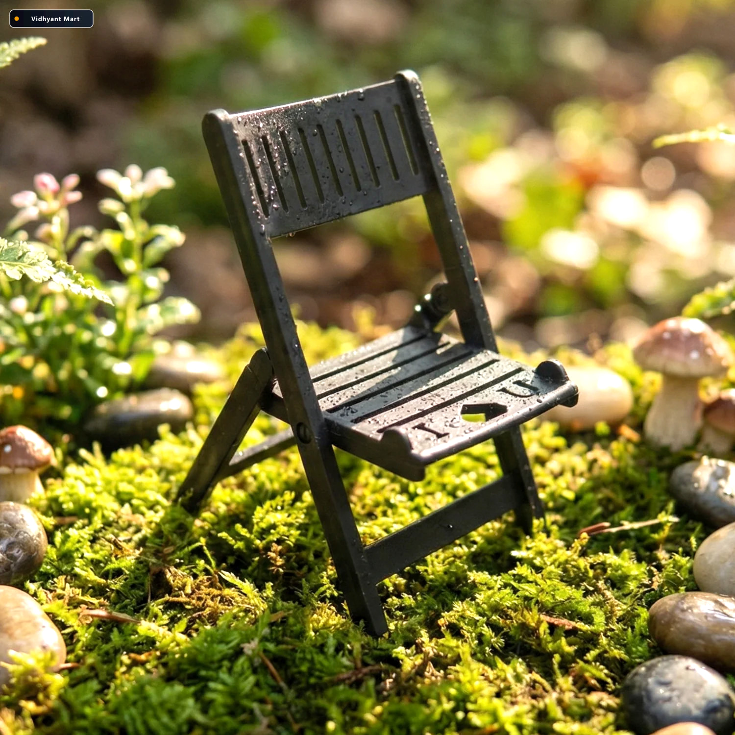 Vidhyant Mart Mini Chair Mobile Stand Foldable Black Phone Holde 4