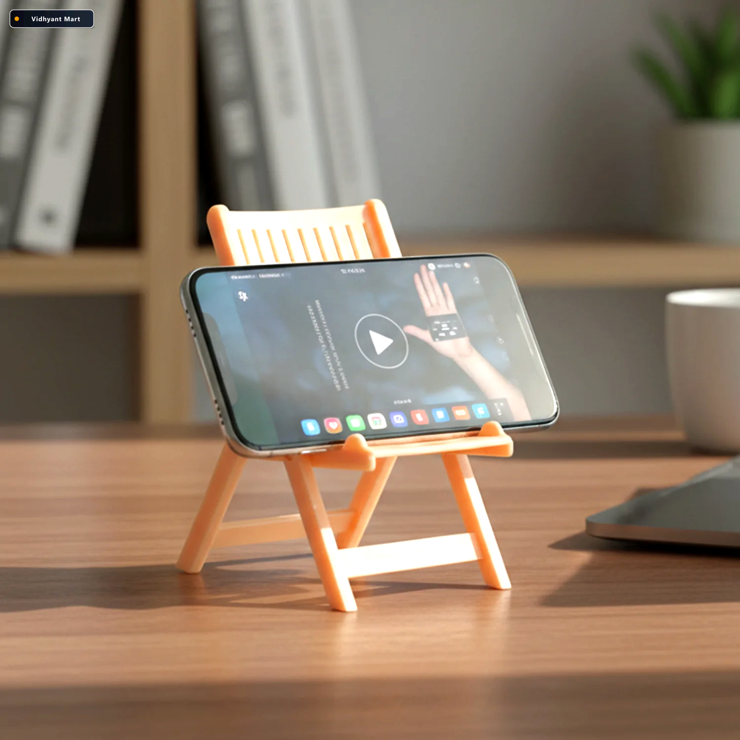 Vidhyant Mart Mini Chair Mobile Stand Holder Foldable Portable P 1