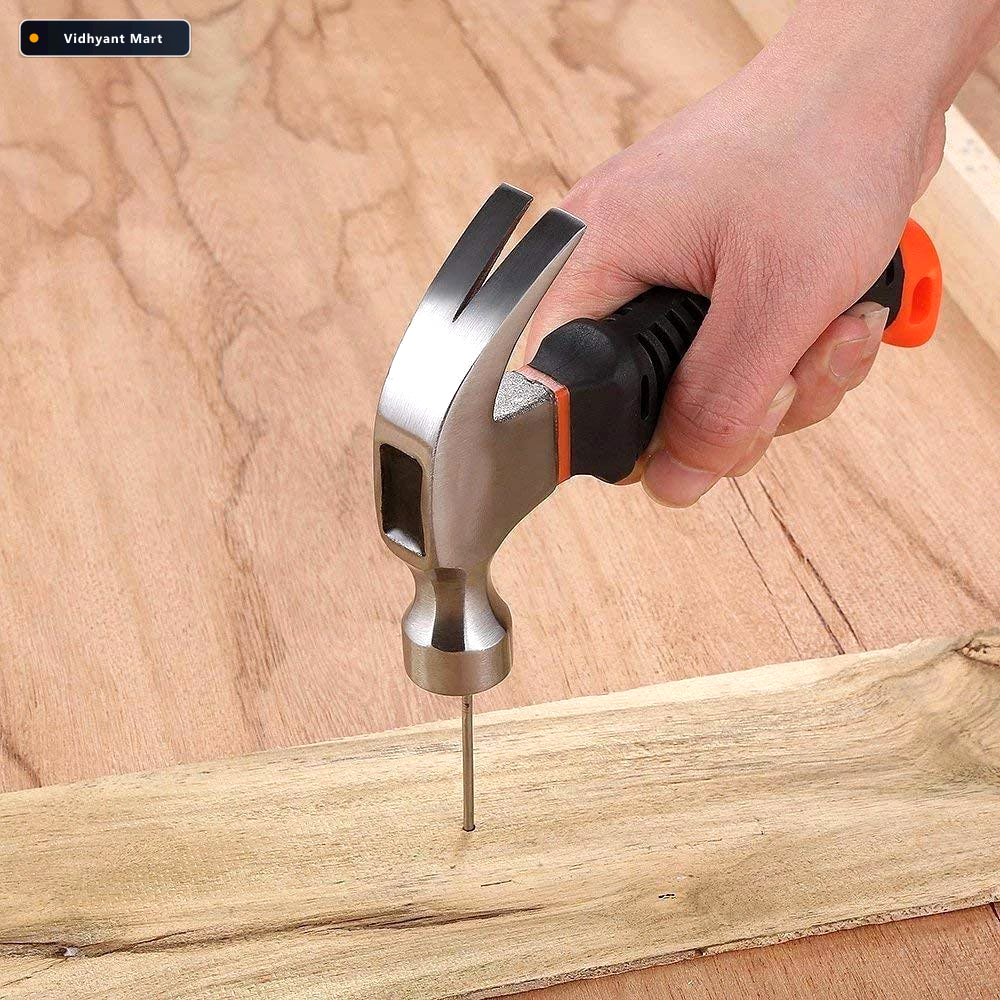 Vidhyant Mart Mini Claw Hammer Short Handle Plastic Grip Corpora 2