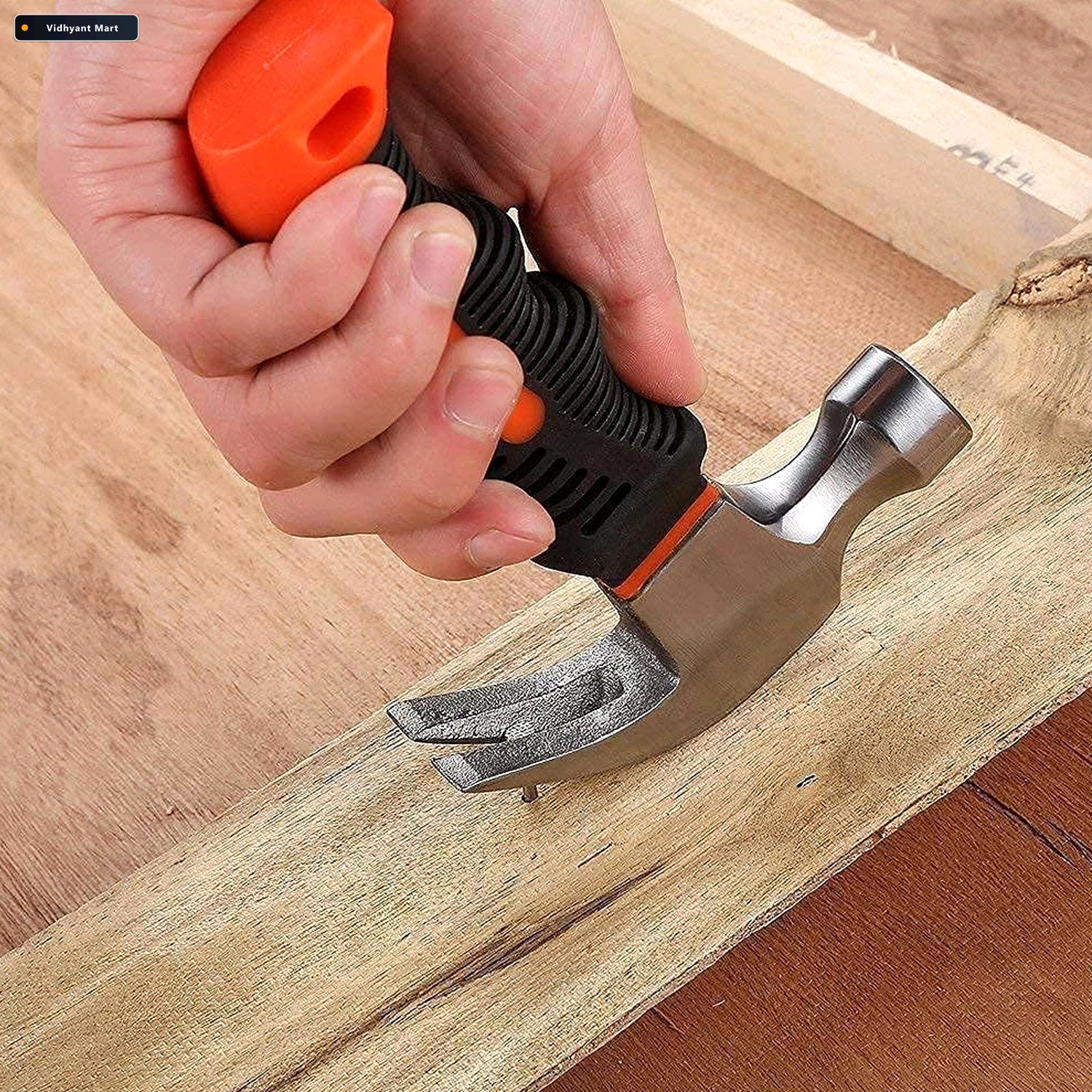 Vidhyant Mart Mini Claw Hammer Short Handle Plastic Grip Corpora 3