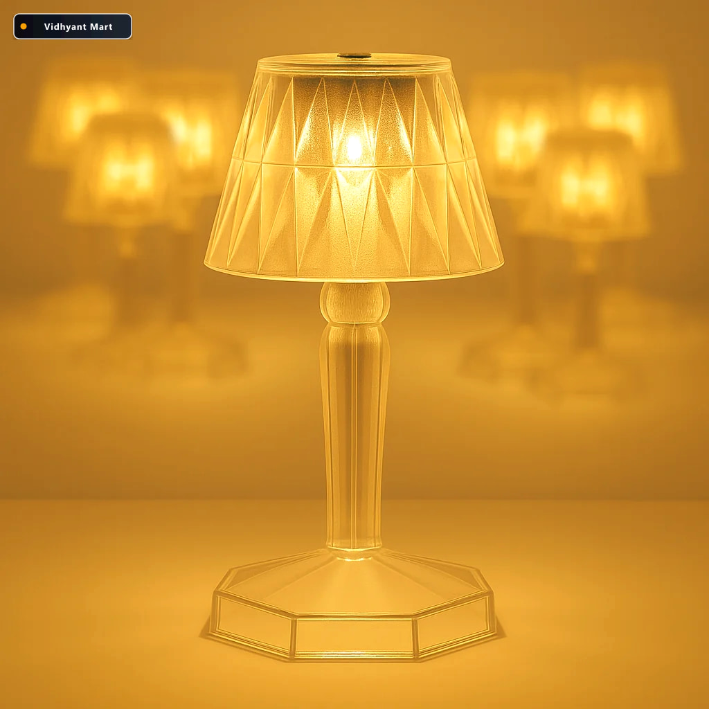 Vidhyant Mart Mini Crystal Table Lamp With Sparkling Reflection 3