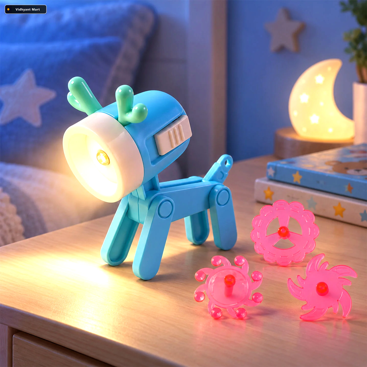 Vidhyant Mart Mini Deer Led Desk Lamp With Pattern Discs And Pho 1