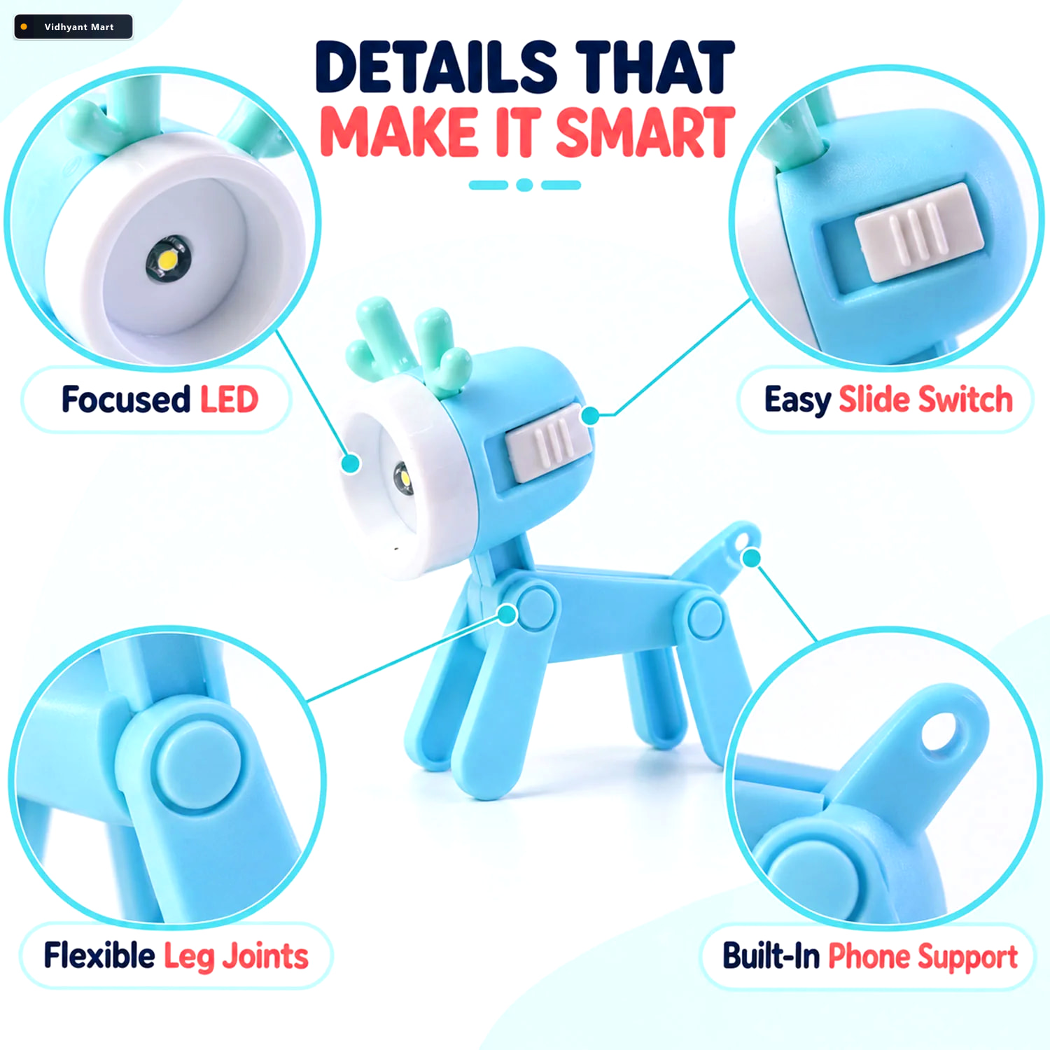 Vidhyant Mart Mini Deer Led Desk Lamp With Pattern Discs And Pho 2