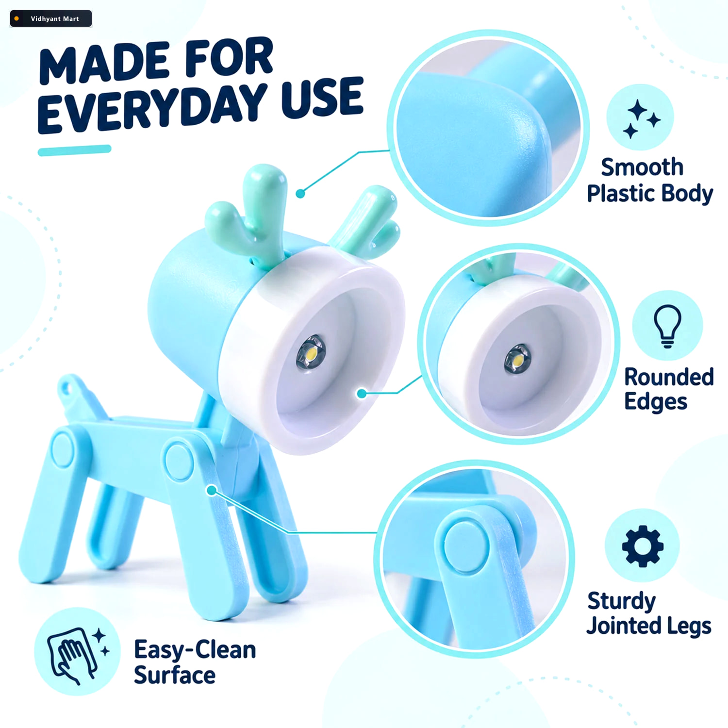 Vidhyant Mart Mini Deer Led Desk Lamp With Pattern Discs And Pho 3