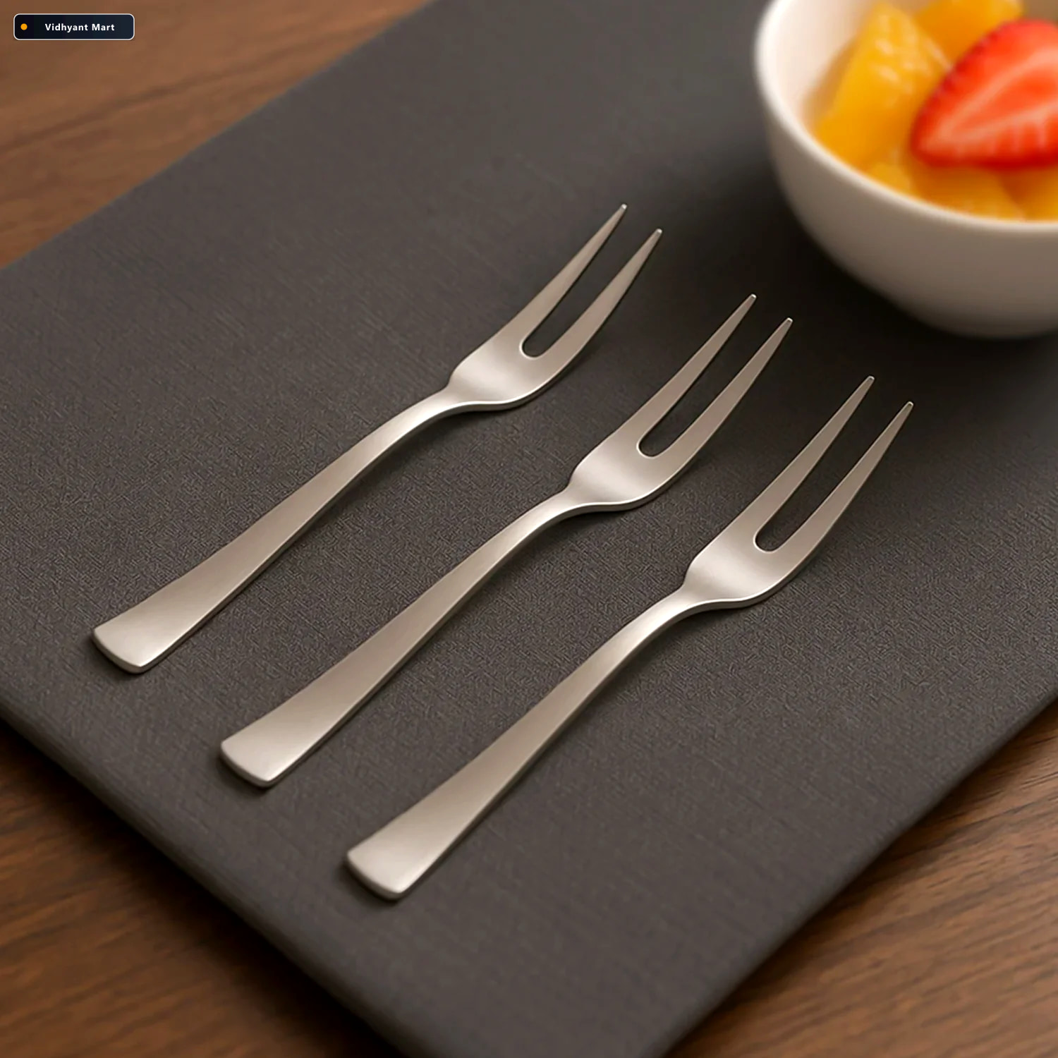 Vidhyant Mart Mini Dessert Fruit Fork Set Rust Resistant Reusabl 2