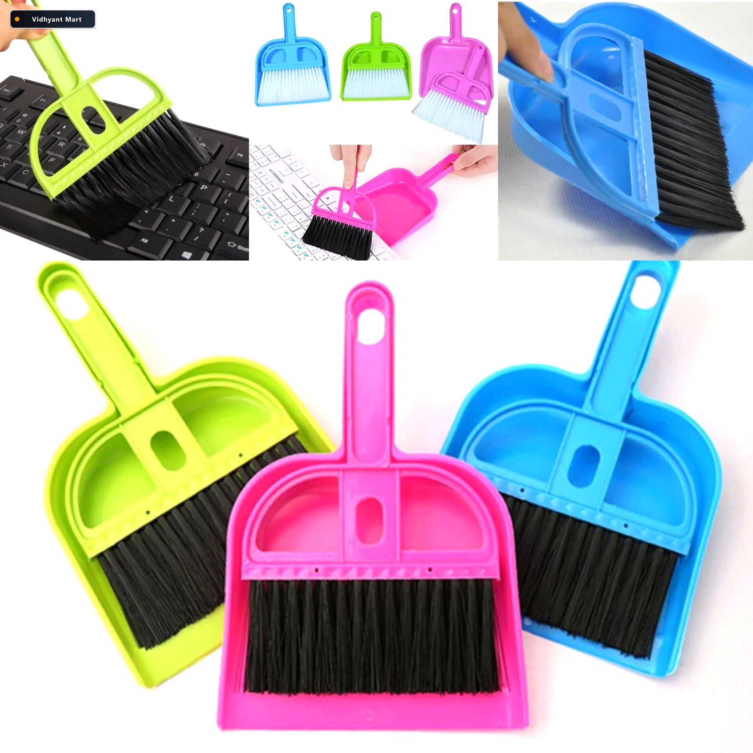 Vidhyant Mart Mini Dustpan Brush Set Compact Cleaning For Home C 1